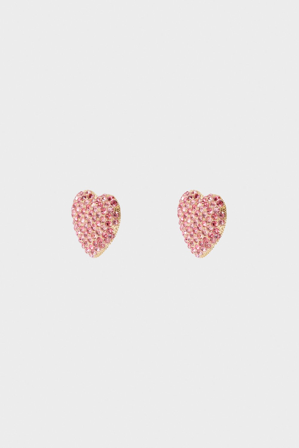 Серьги «сердце» в кристаллах