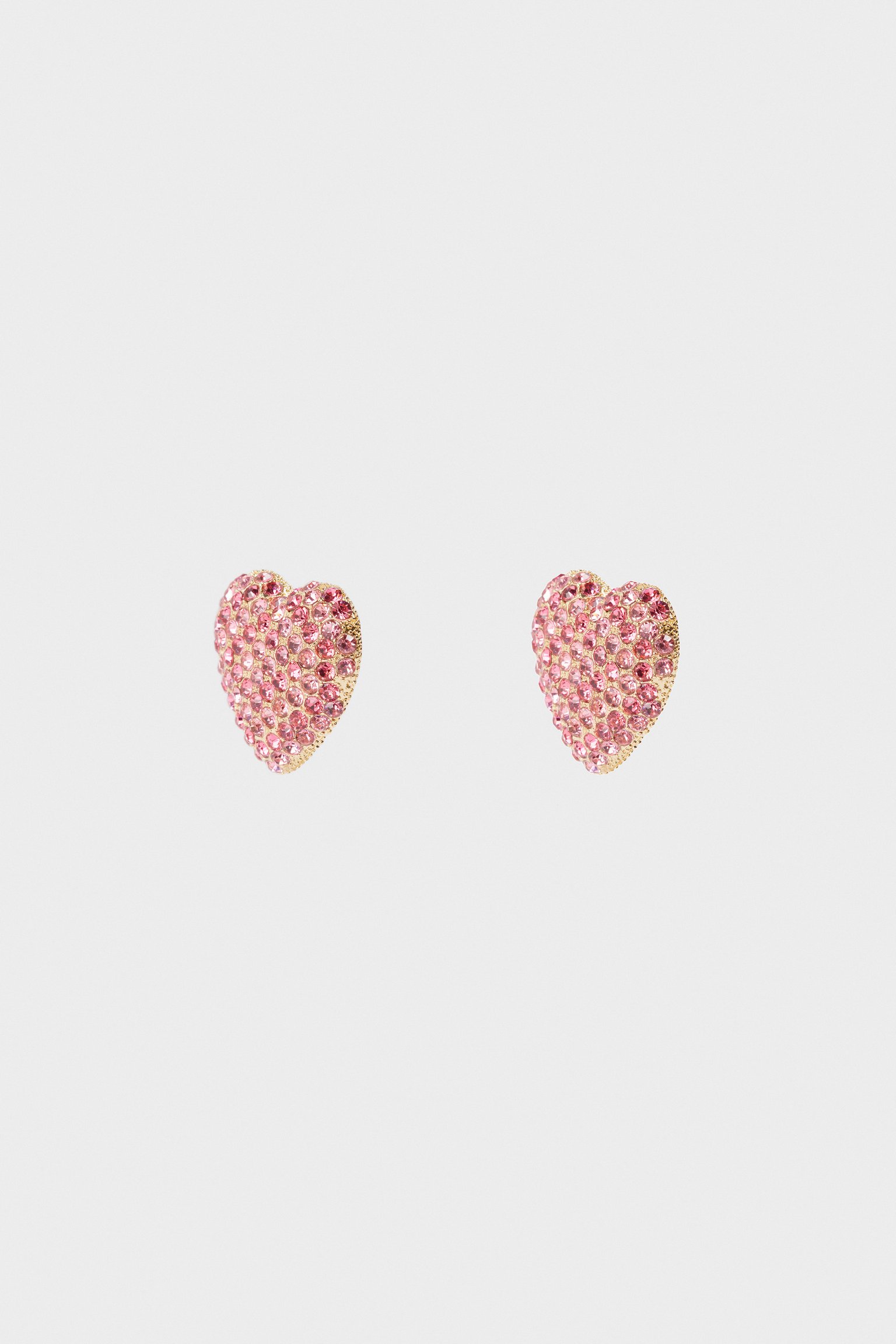 Серьги «сердце» в кристаллах