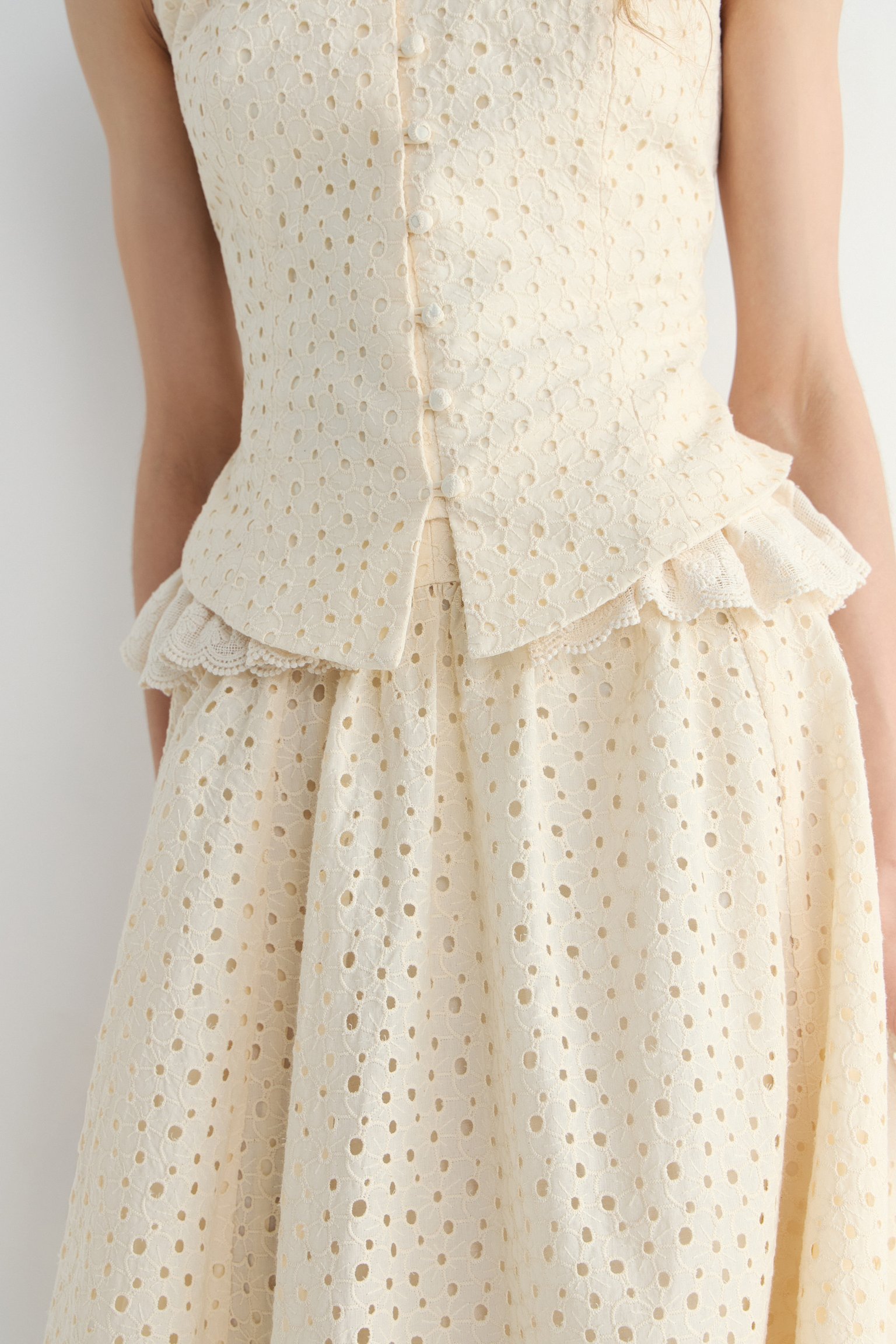 Хлопковый топ с вышивкой бродери англэз