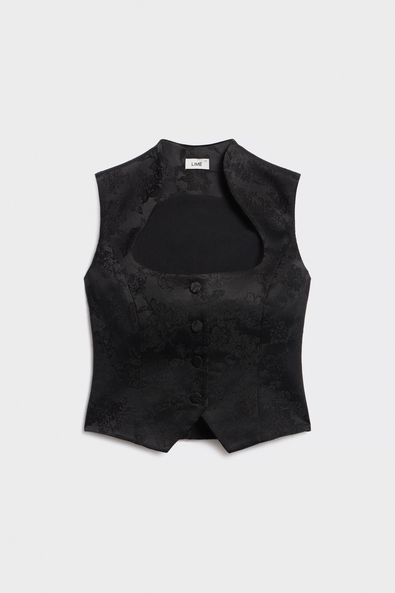 Приталенный жилет из атласного жаккарда