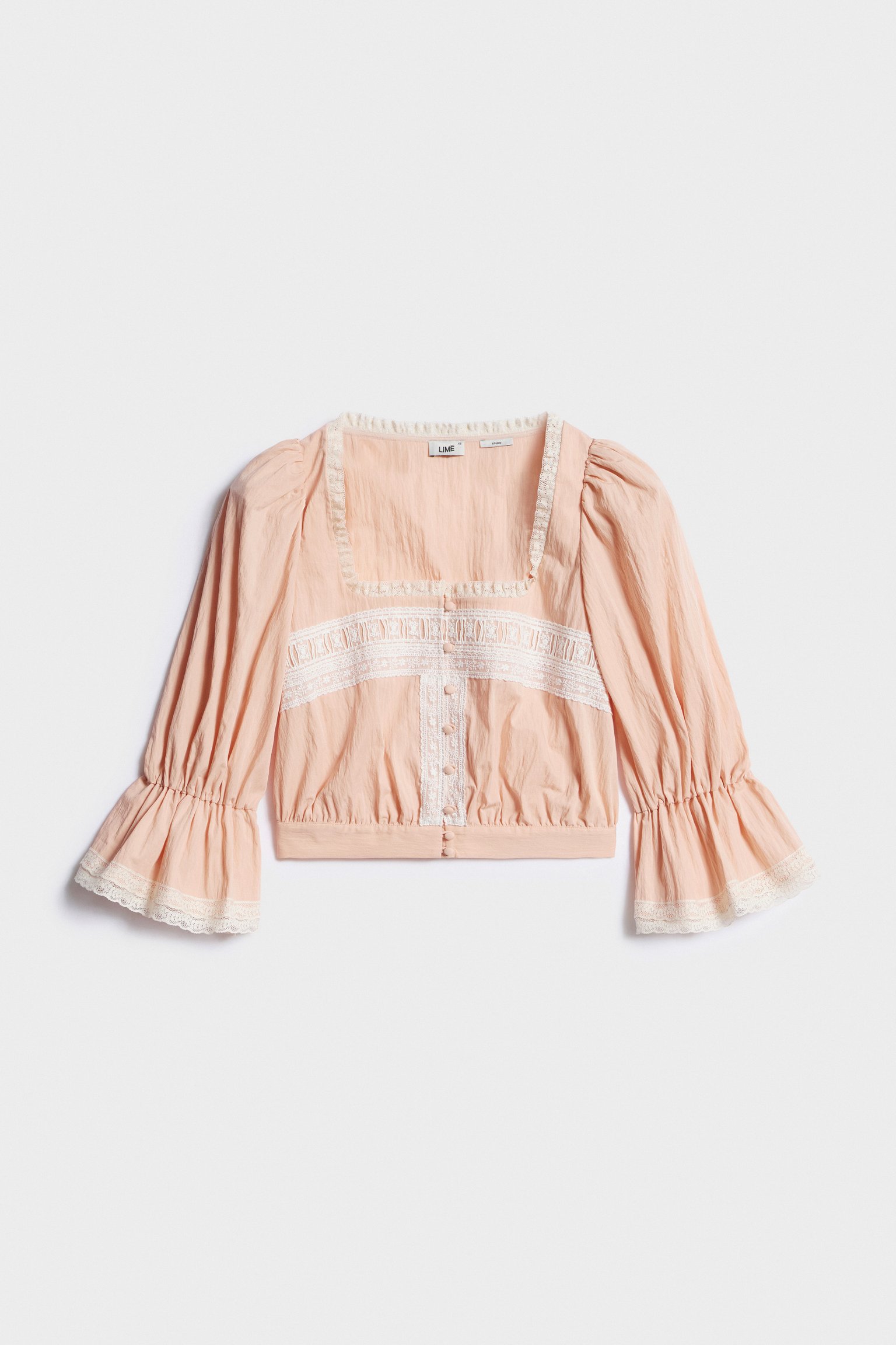 Хлопковая блуза с кружевом