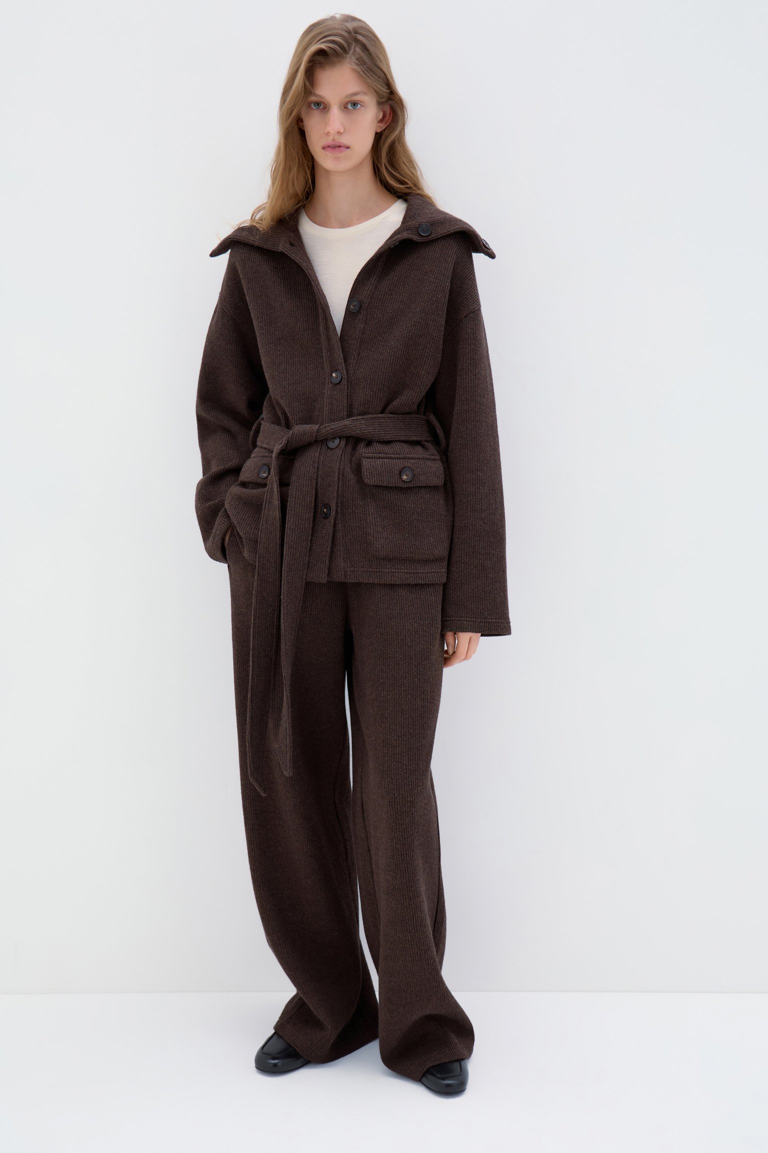 Толстовка-кардиган с поясом