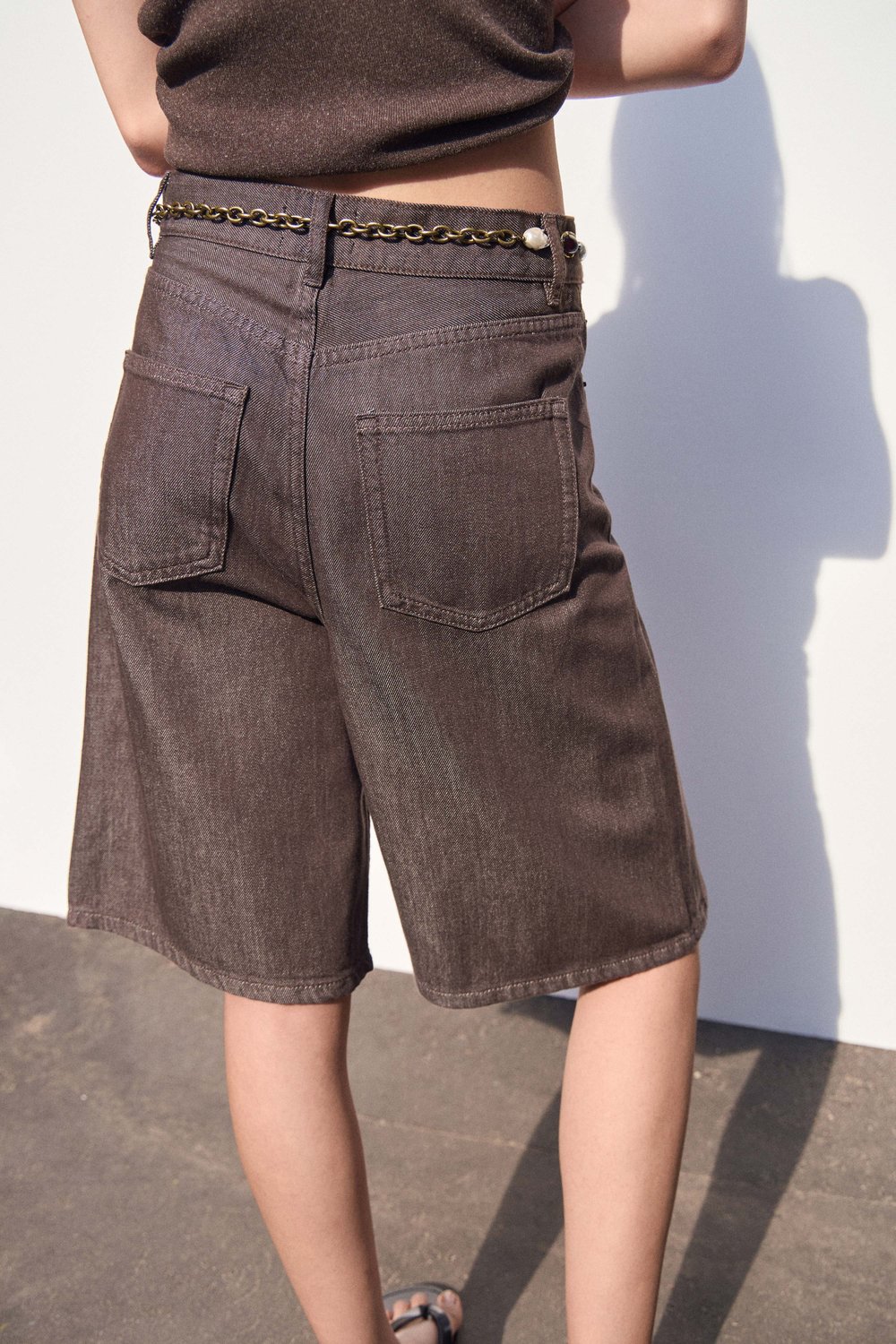 Джинсовые шорты-бермуды из лиоцелла и хлопка