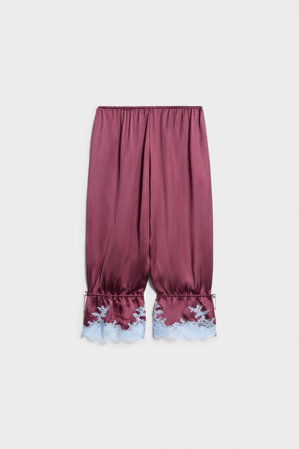 Пижамные брюки из атласа и кружева