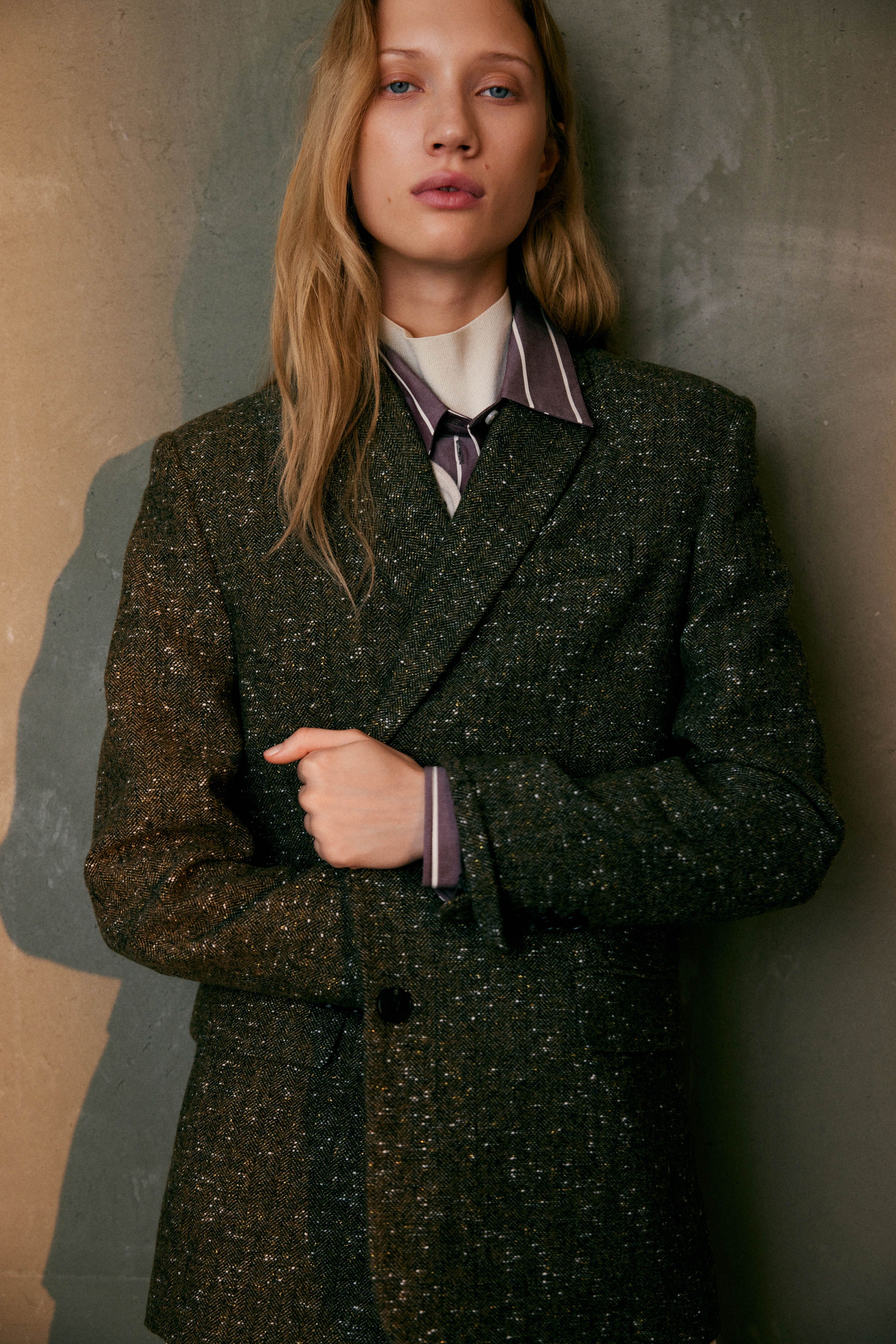 LIMÉ Однобортный блейзер из шерсти с пайетками