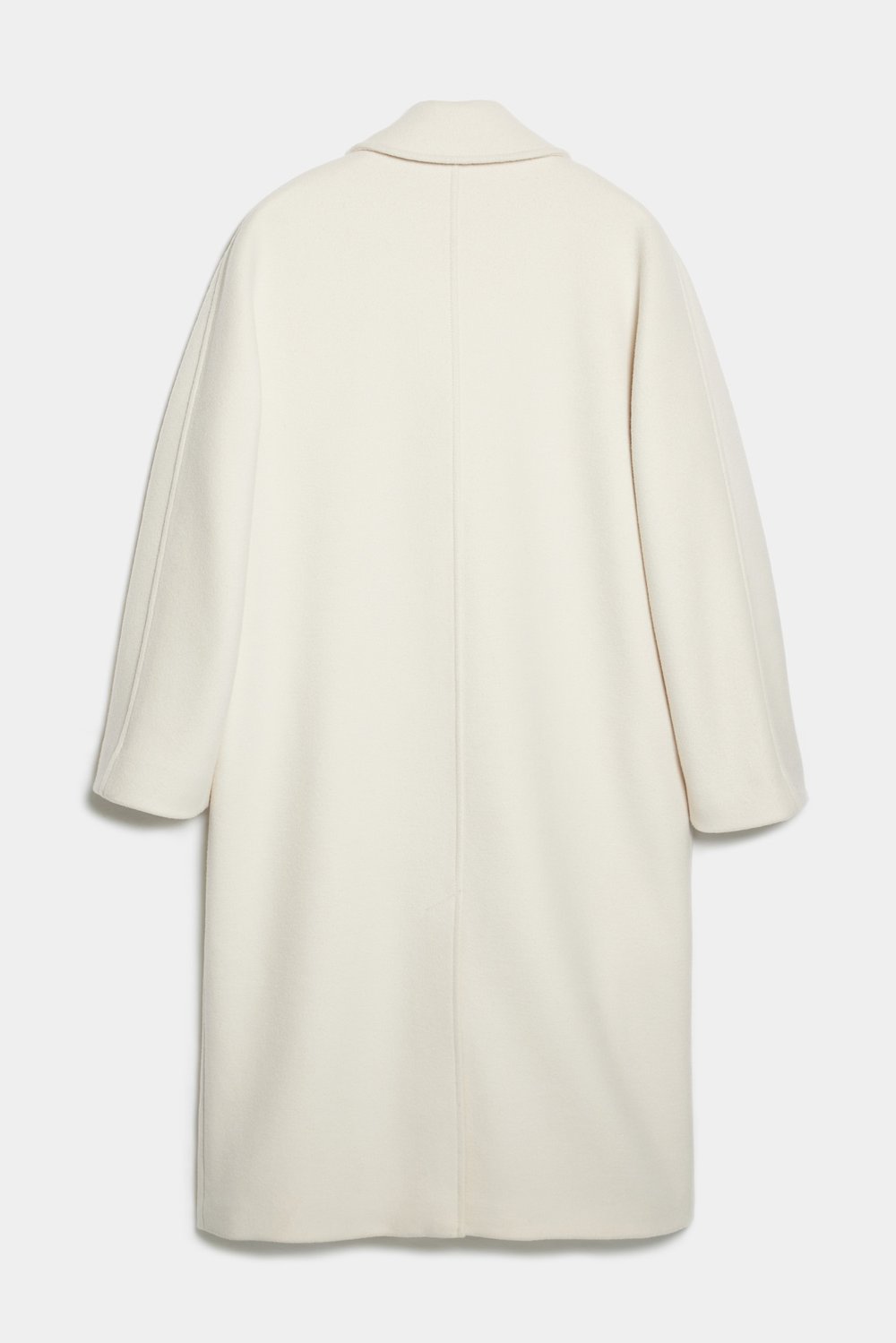 Двубортное oversize пальто из смесовой шерсти