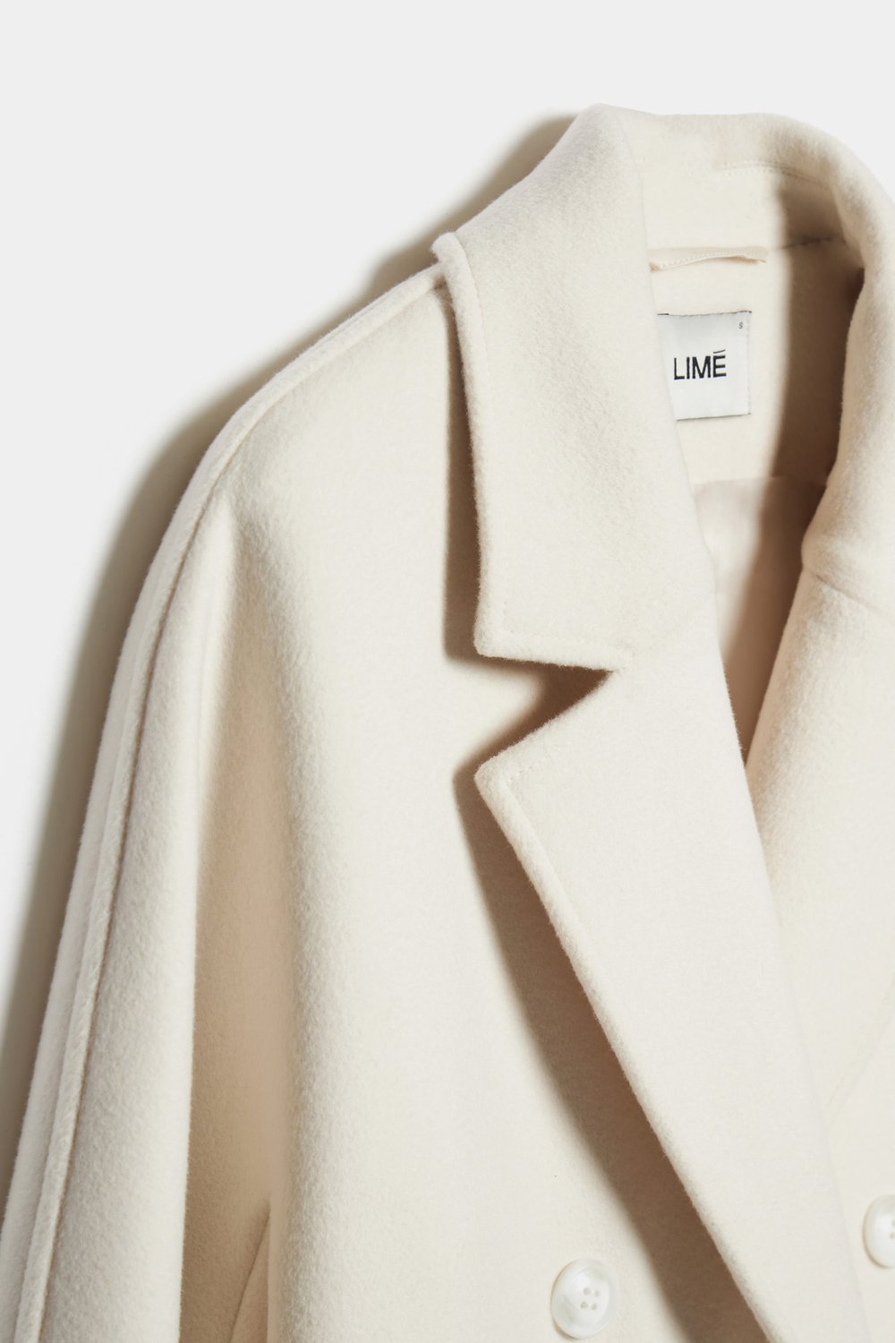 Двубортное oversize пальто из смесовой шерсти
