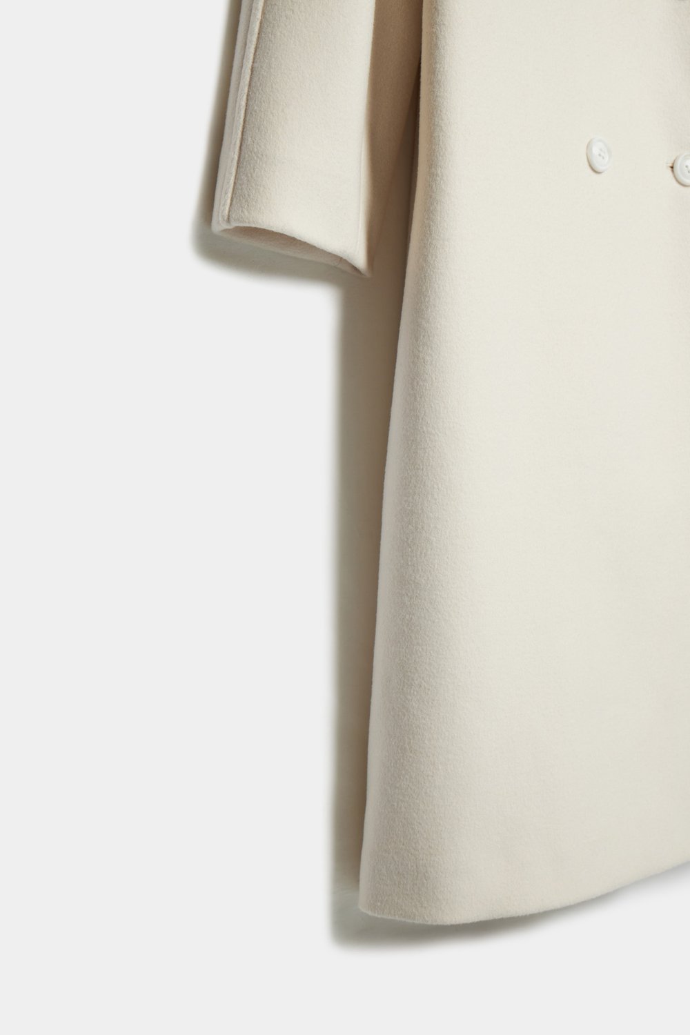Двубортное oversize пальто из смесовой шерсти