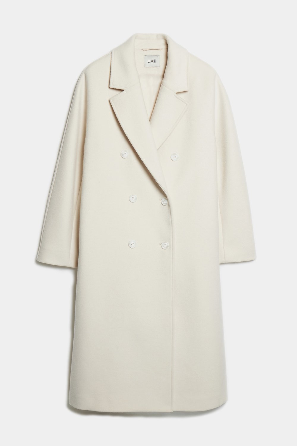 Двубортное oversize пальто из смесовой шерсти