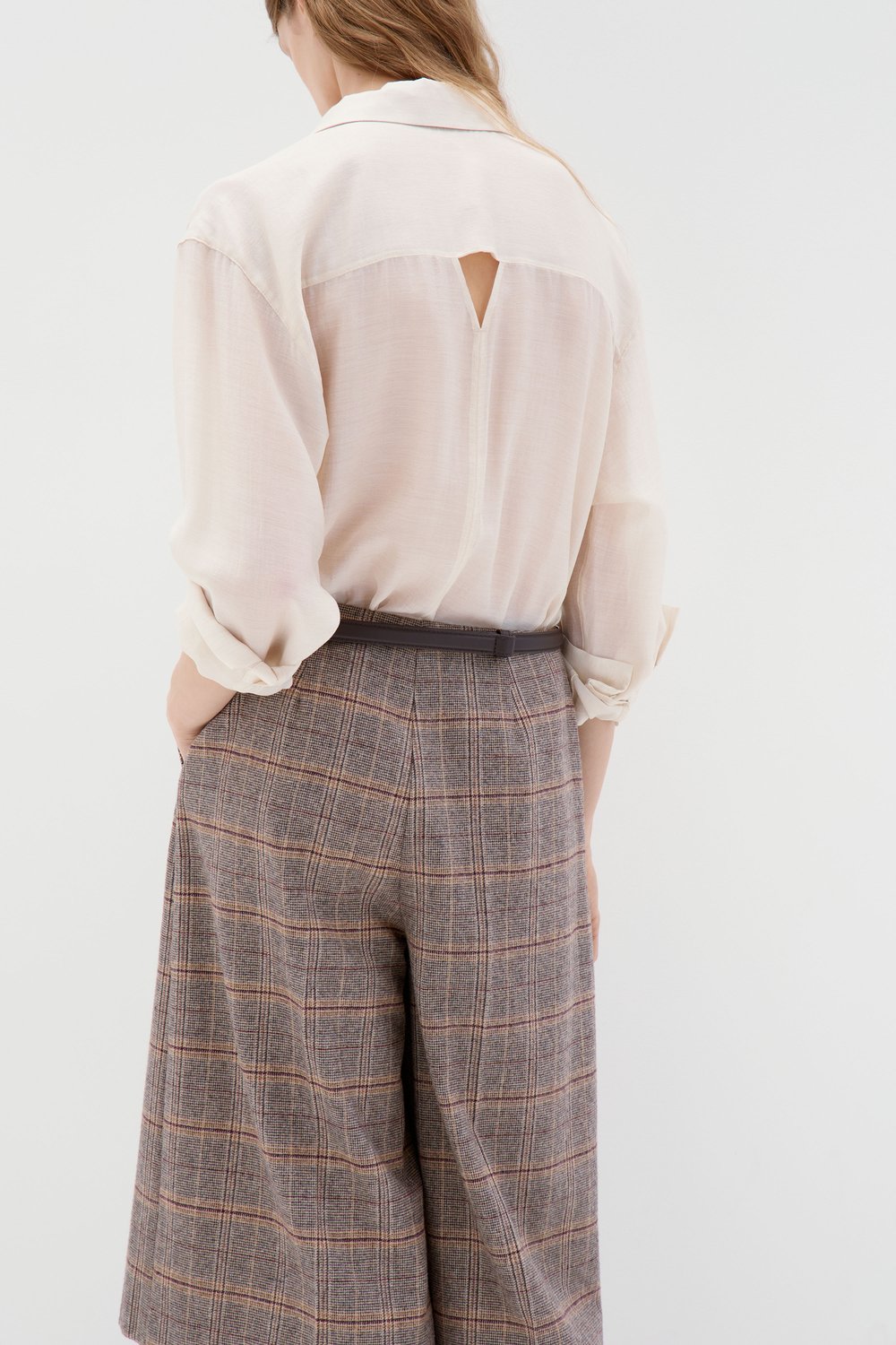 Бермуды из шерстяной ткани в клетку