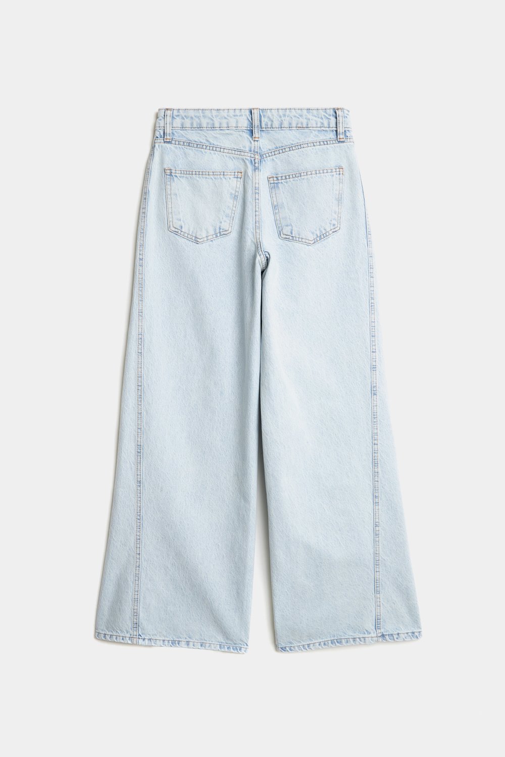 Джинсы wide leg с лампасами и разрезами