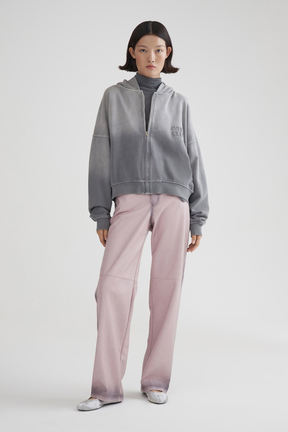 Худи garment dye на молнии