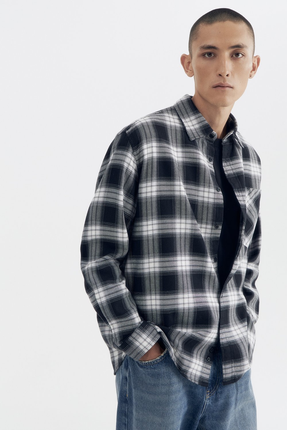 Клетчатая рубашка oversize из хлопка