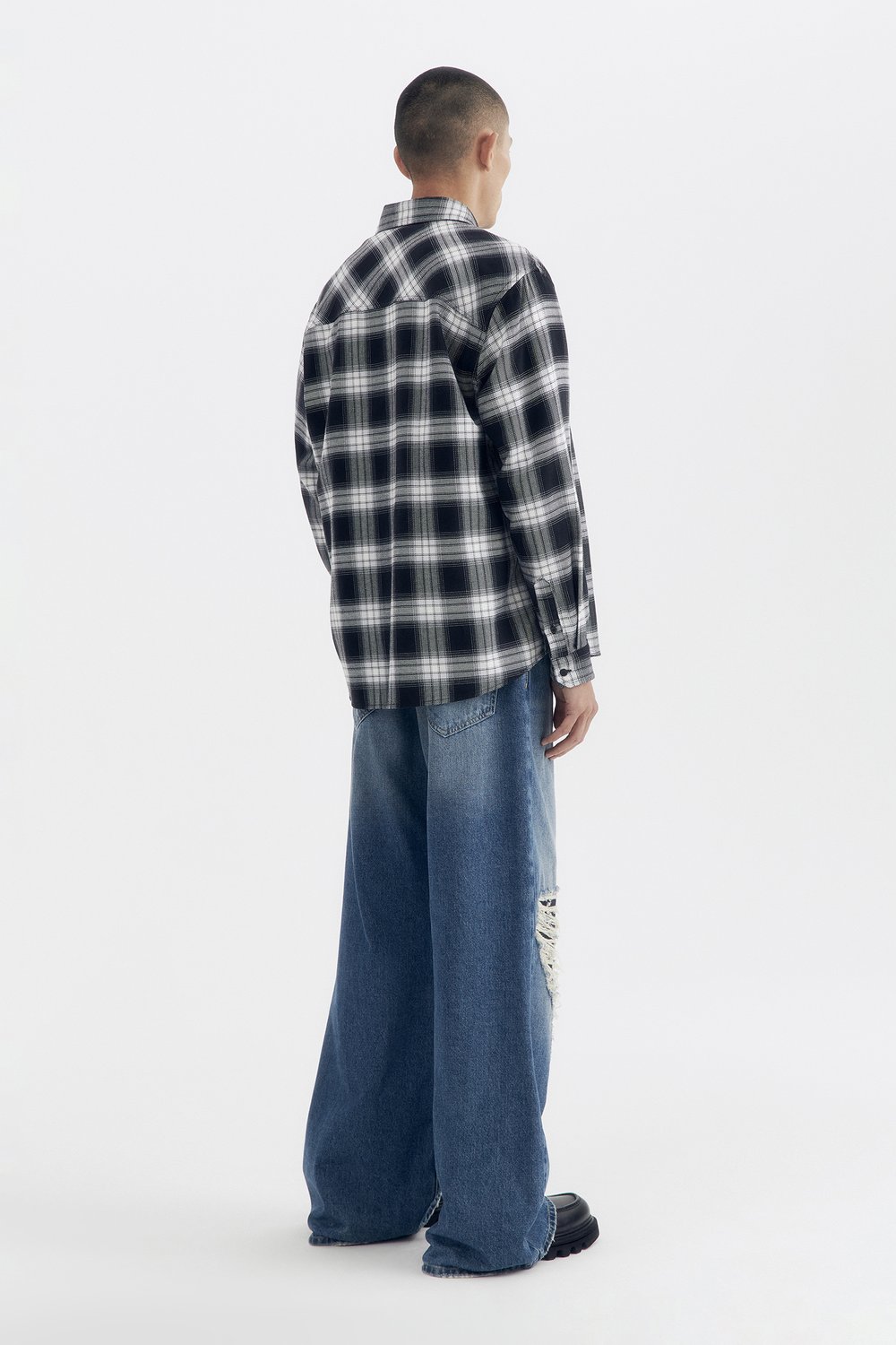 Клетчатая рубашка oversize из хлопка