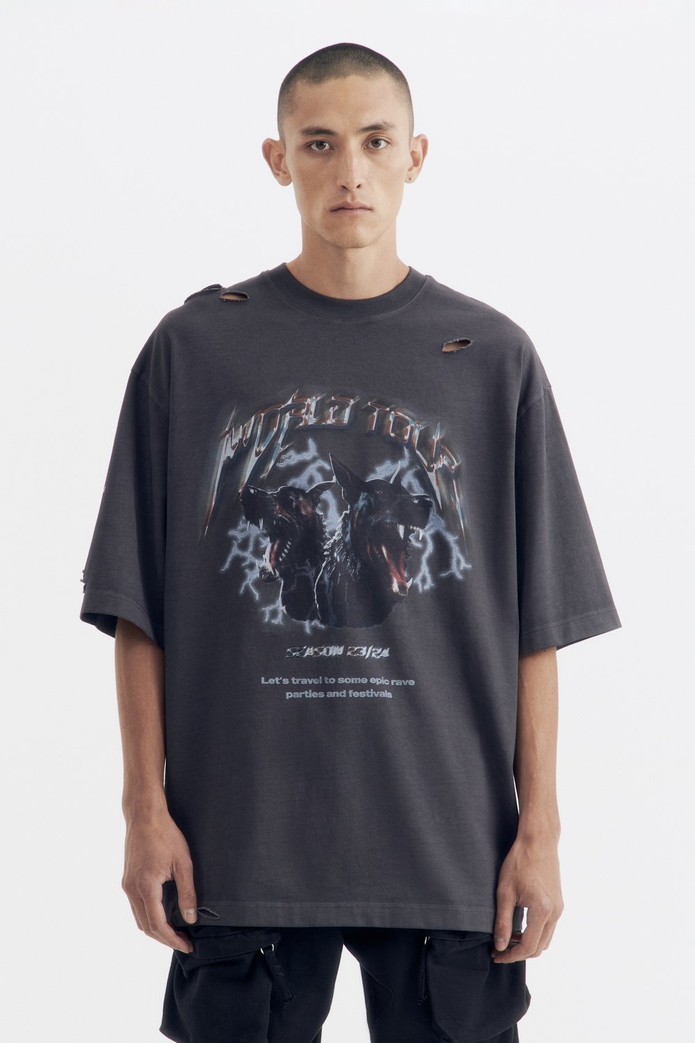 Футболка garment dye в стиле гранж