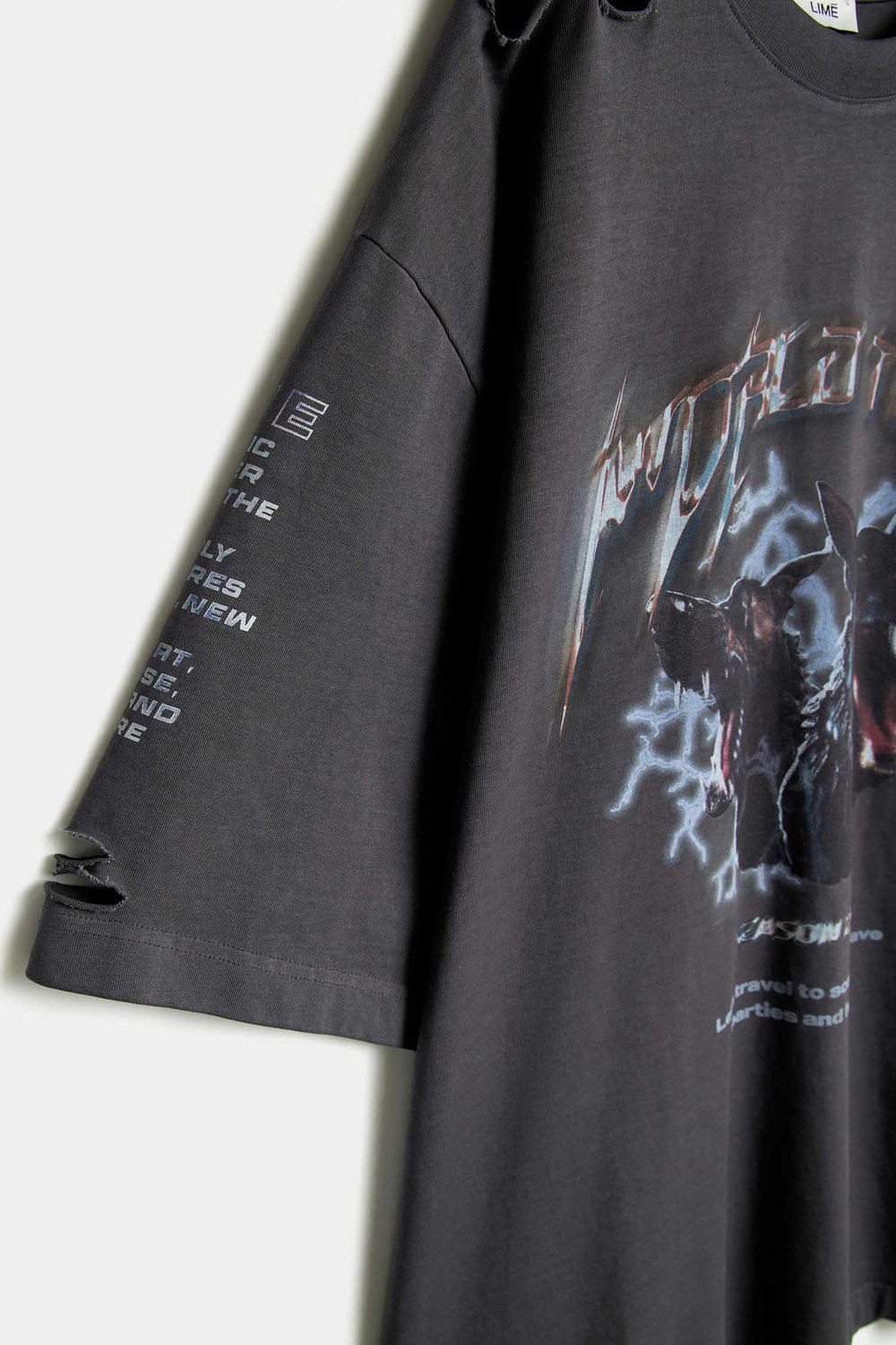 Футболка garment dye в стиле гранж
