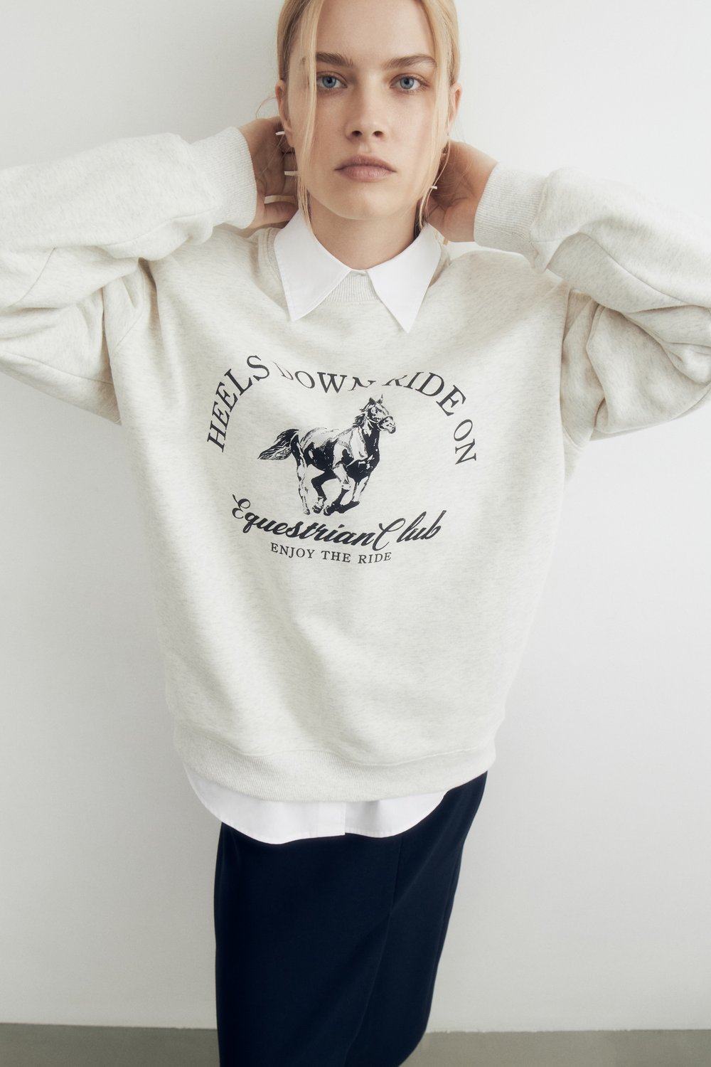 Толстовка oversize из футера с принтом