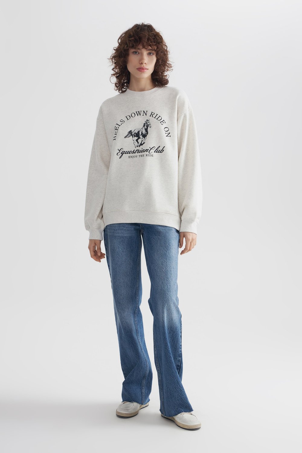 Толстовка oversize из футера с принтом
