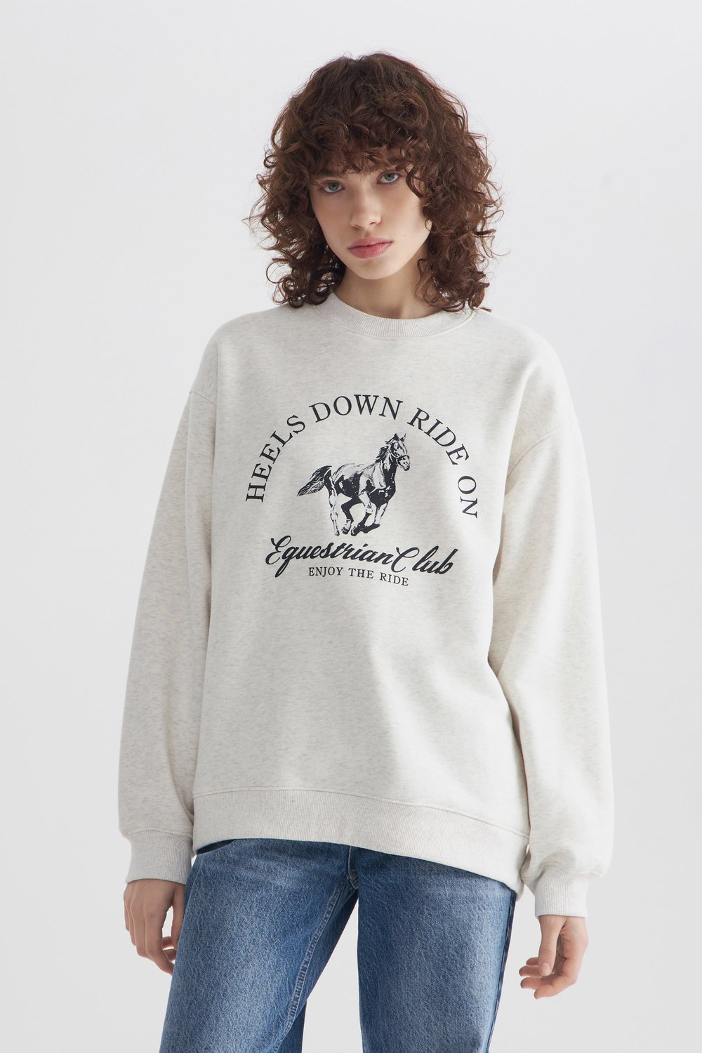 Толстовка oversize из футера с принтом