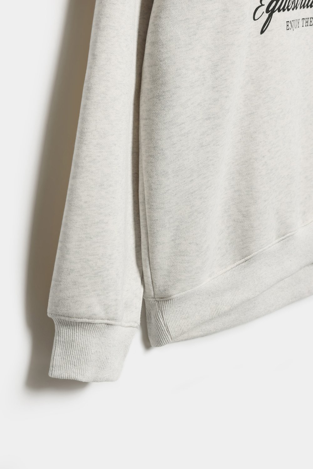 Толстовка oversize из футера с принтом