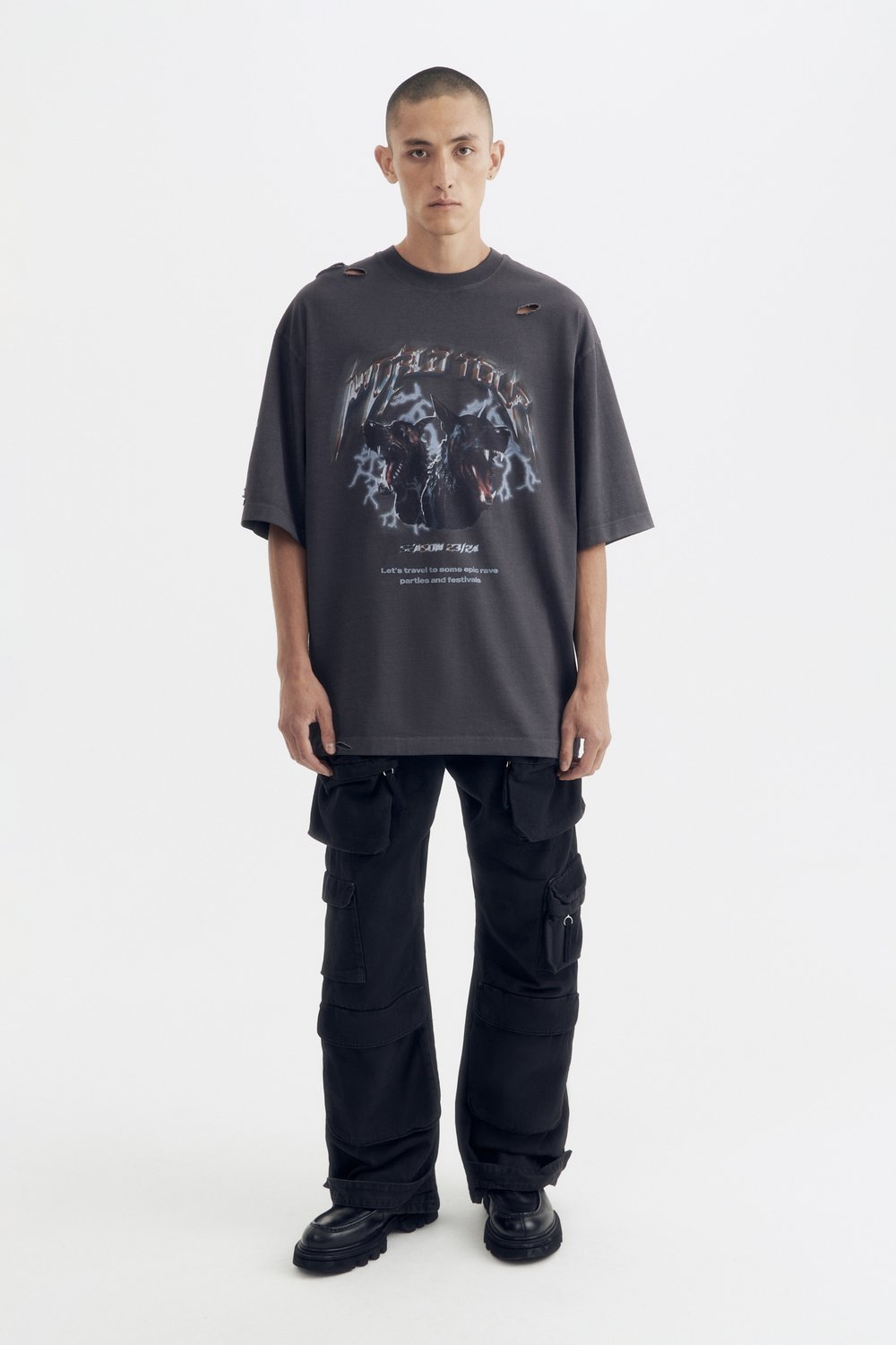 Футболка garment dye в стиле гранж