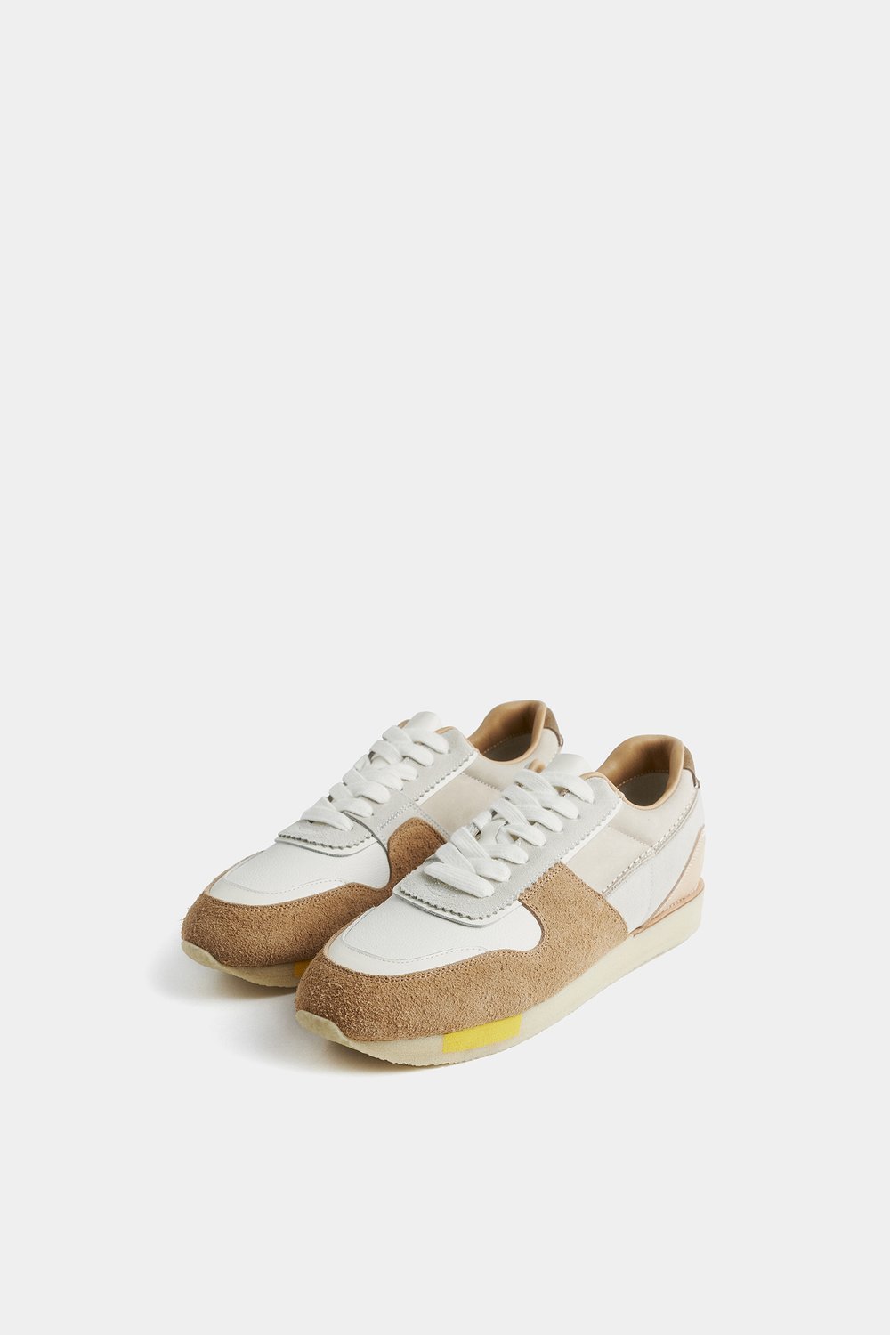 Кроссовки color block из замши