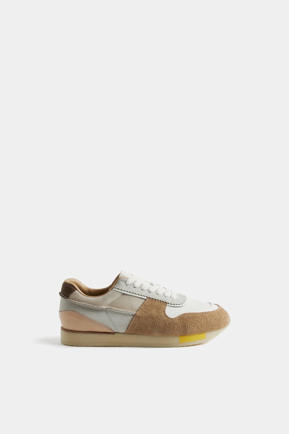 Кроссовки color block из замши