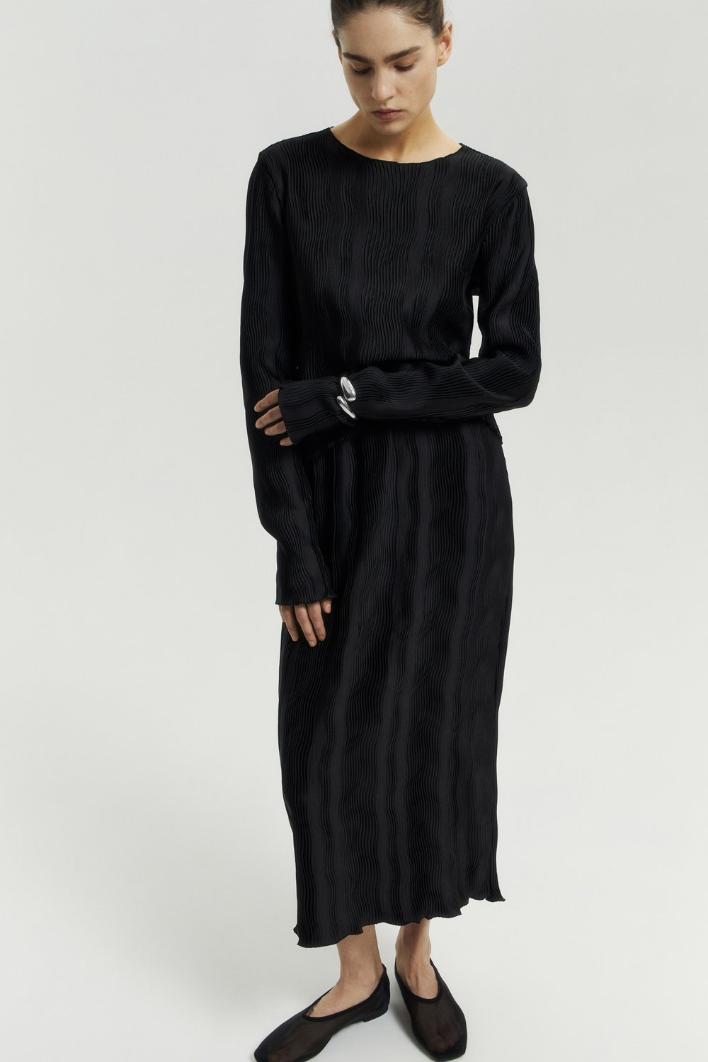Юбка миди из текстурированной ткани