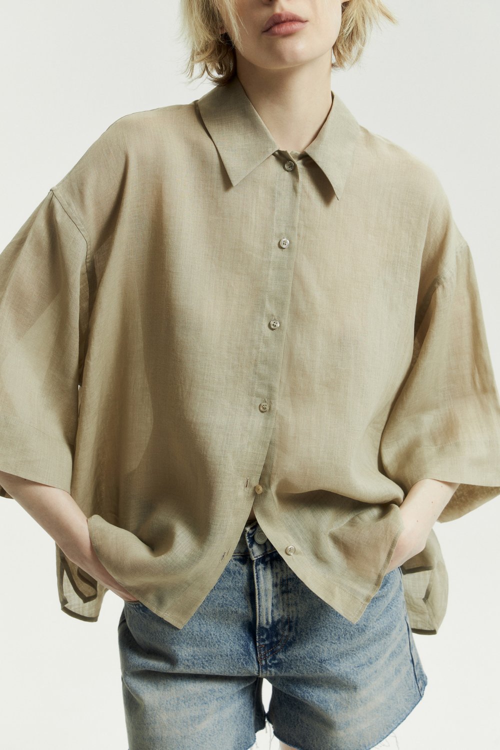 Рубашка oversize из рами