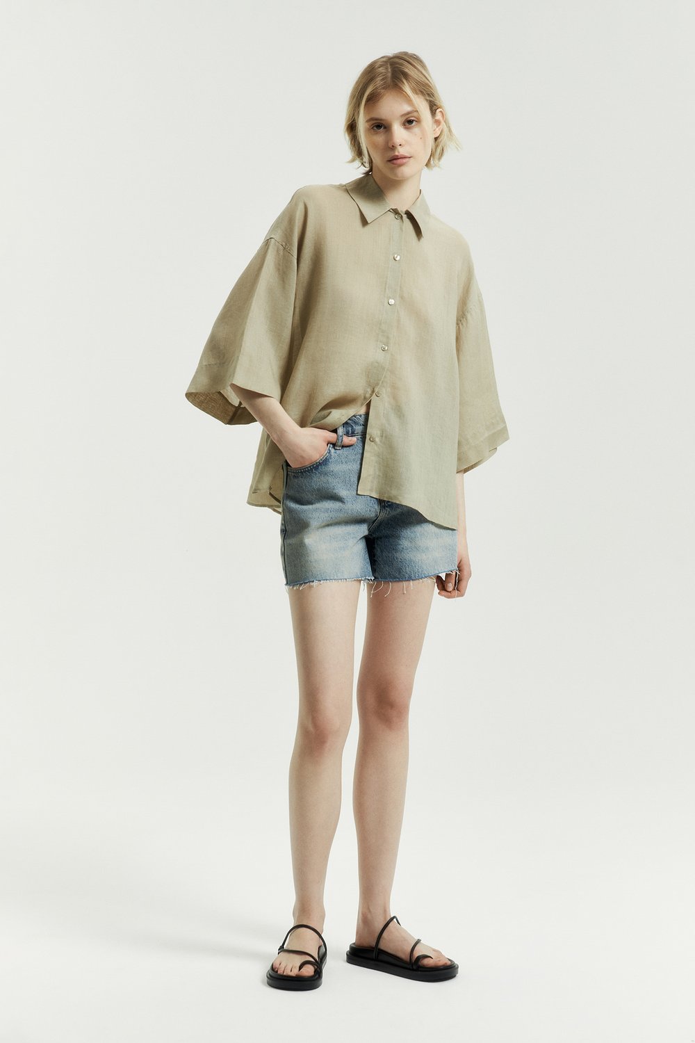 Рубашка oversize из рами