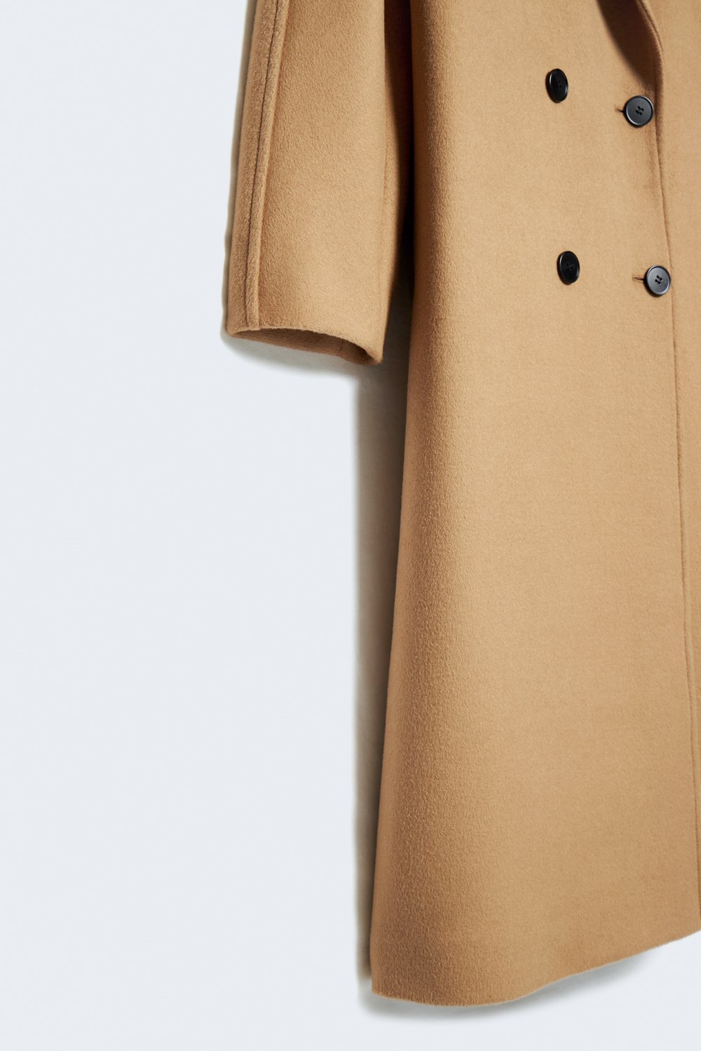 Двубортное oversize пальто из смесовой шерсти