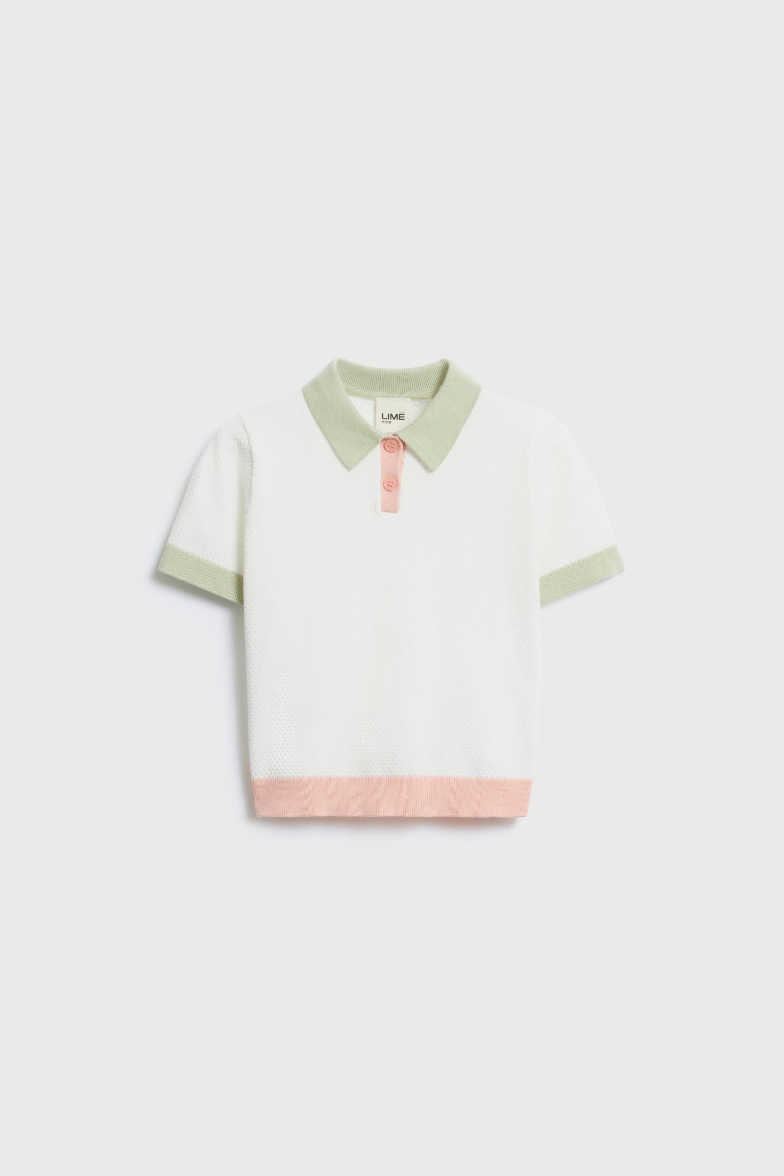 Свитер поло жемчужной вязки