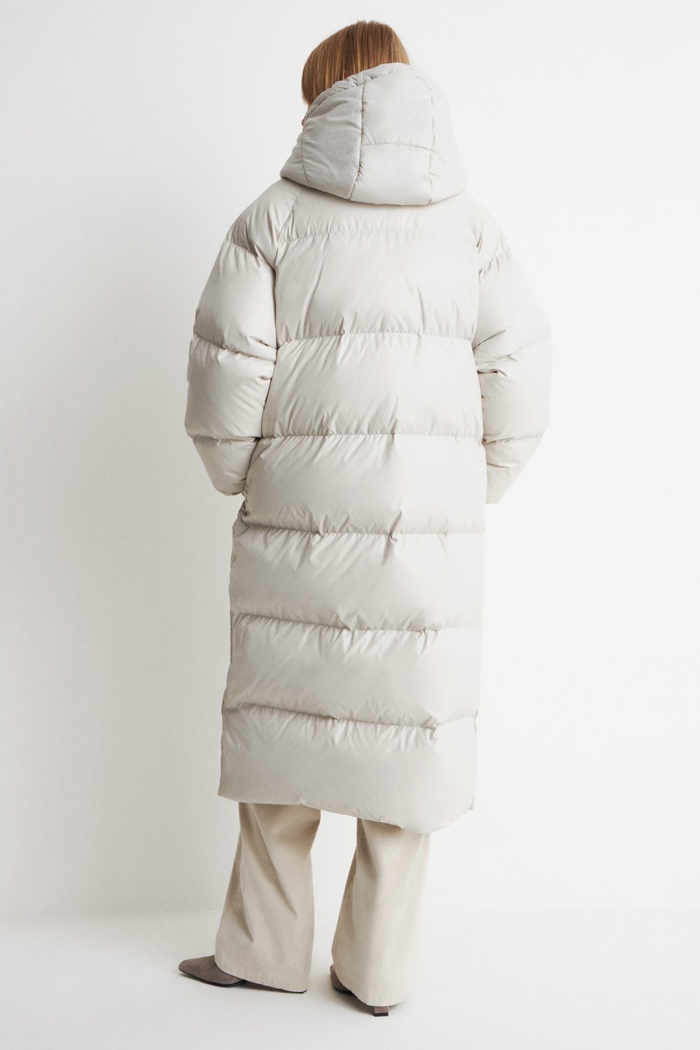 Стеганое пальто с наполнением из пуха и пера