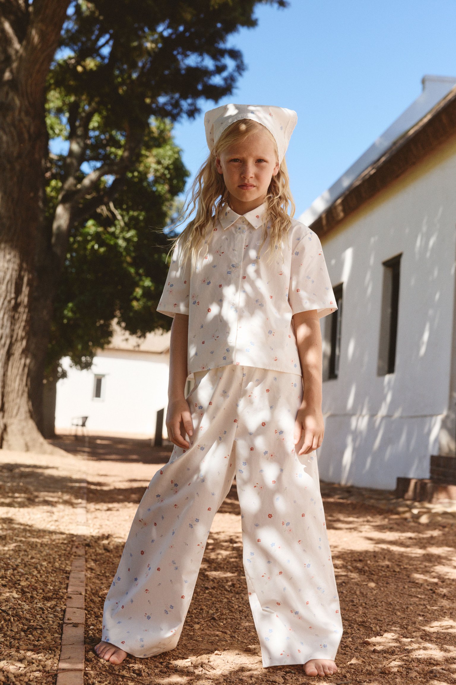 Рубашка из хлопка с цветочным принтом