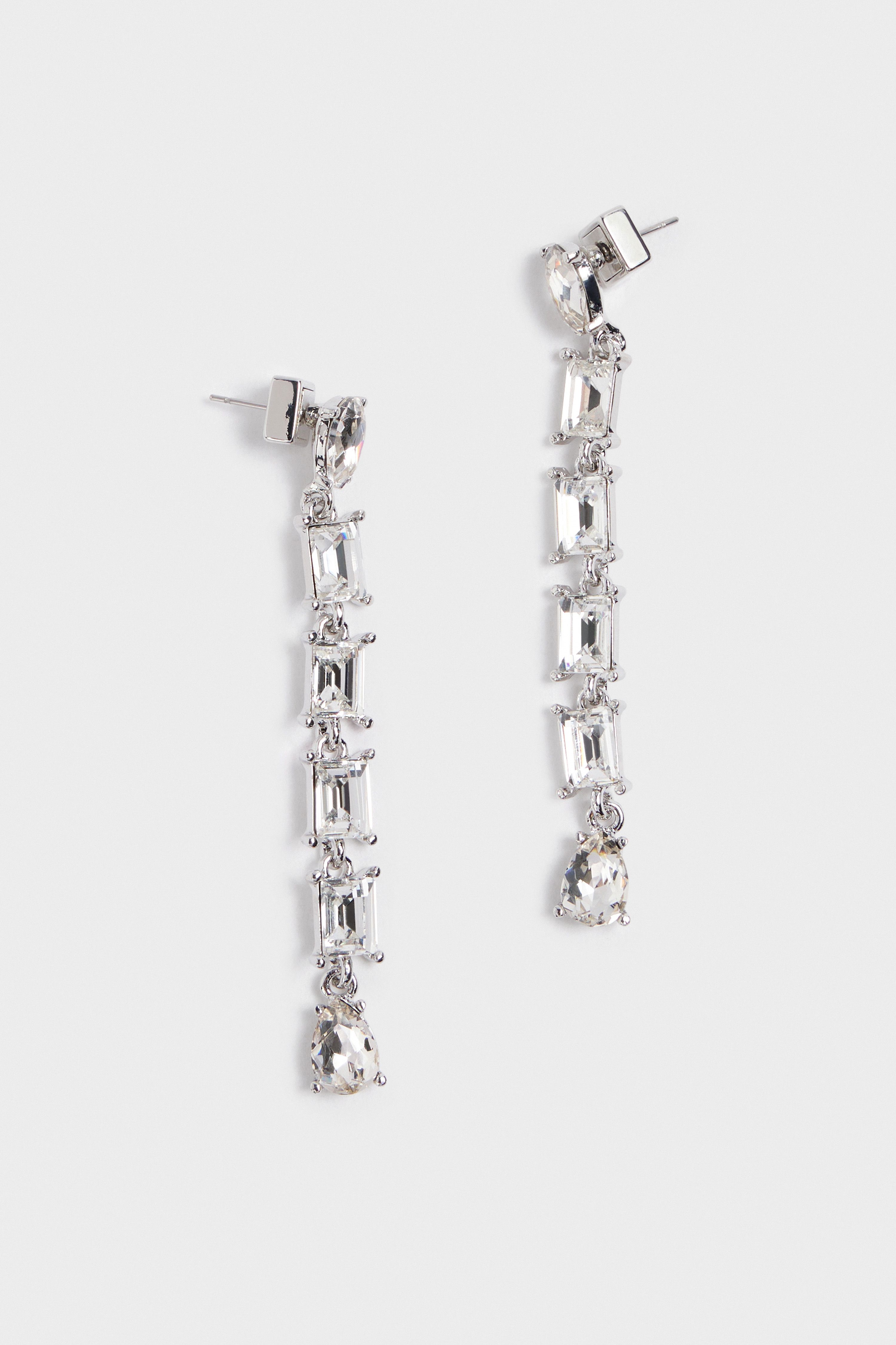Длинные серьги из кристаллов