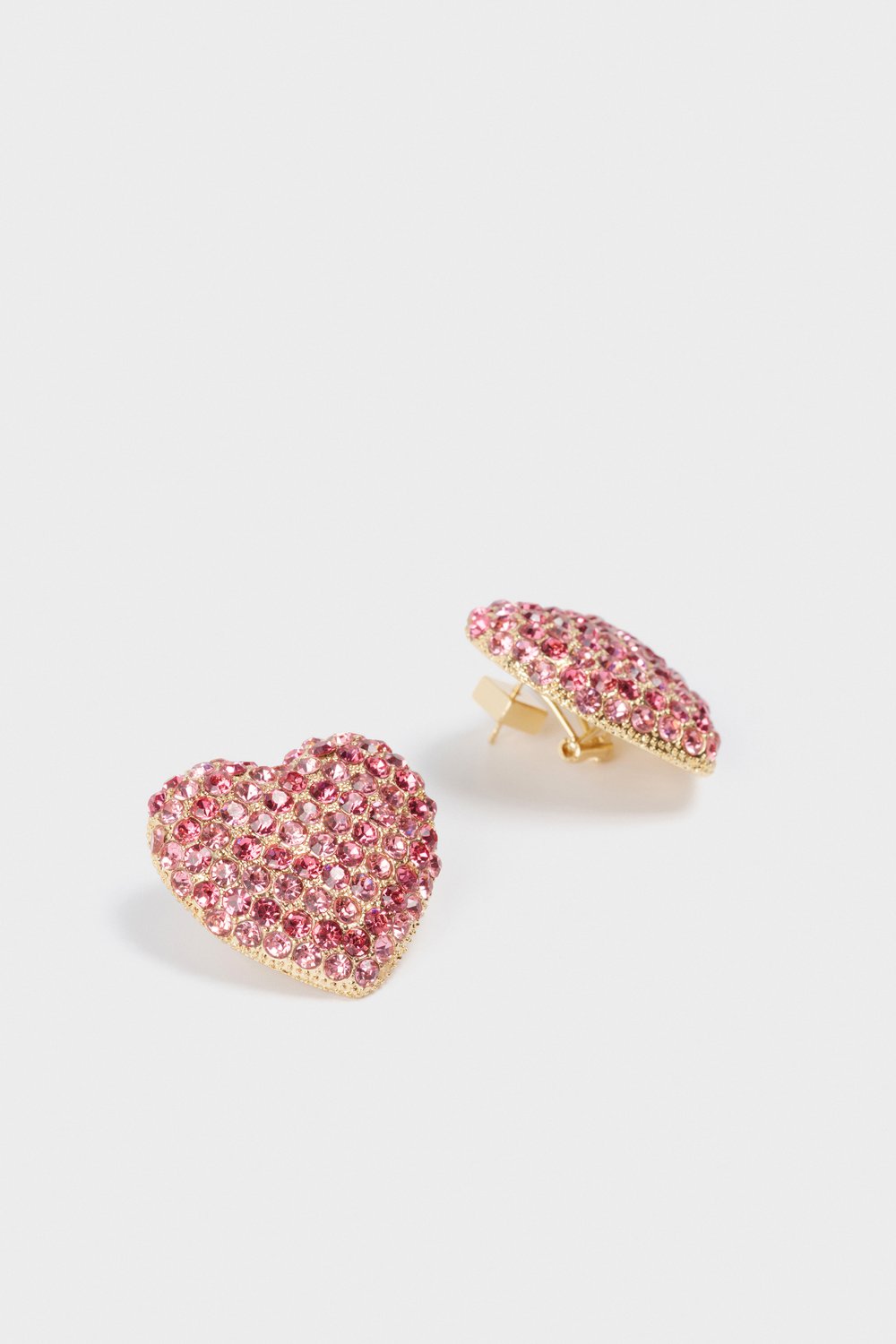 Серьги «сердце» в кристаллах