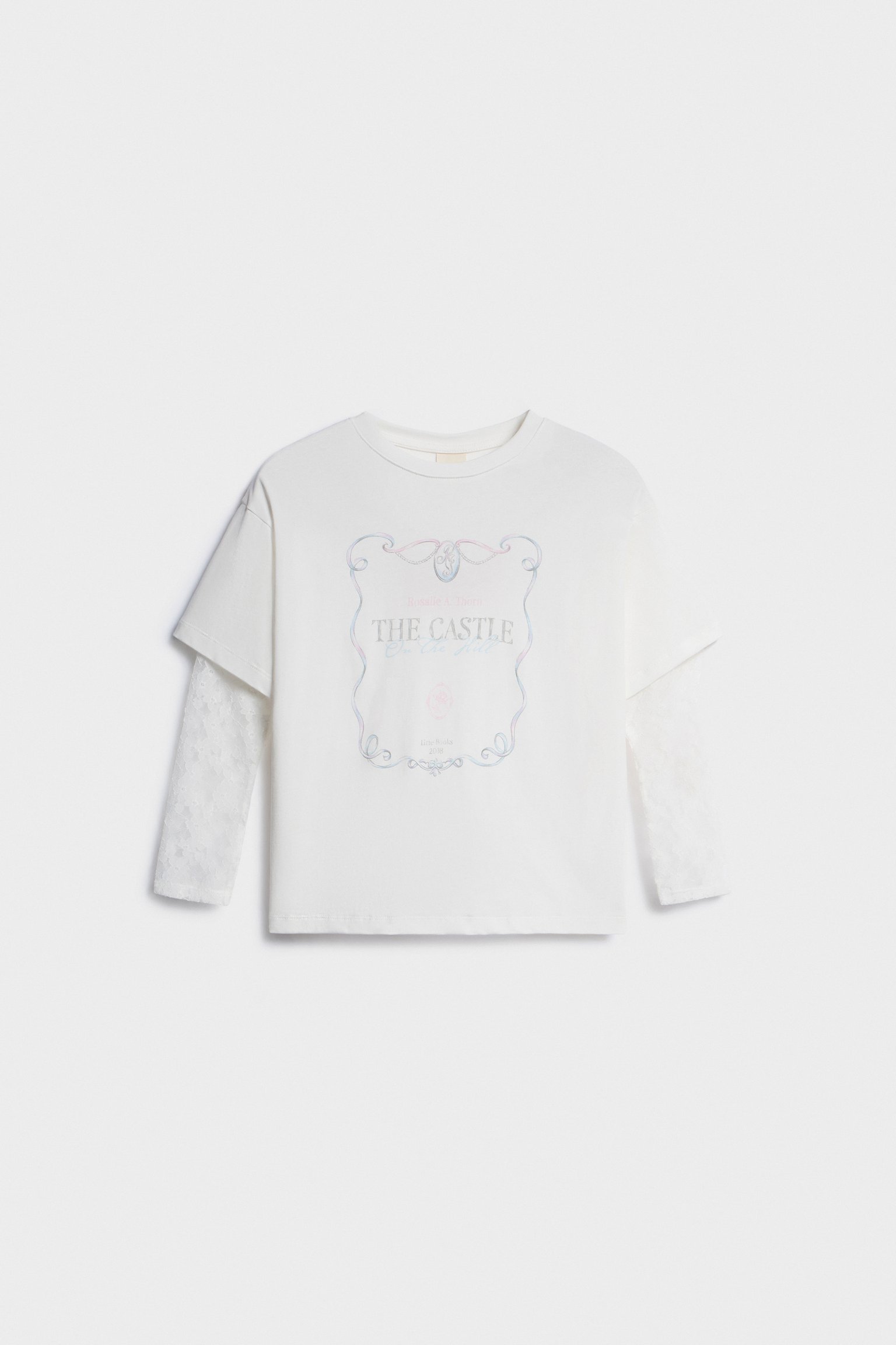 Комбинированный лонгслив с принтом