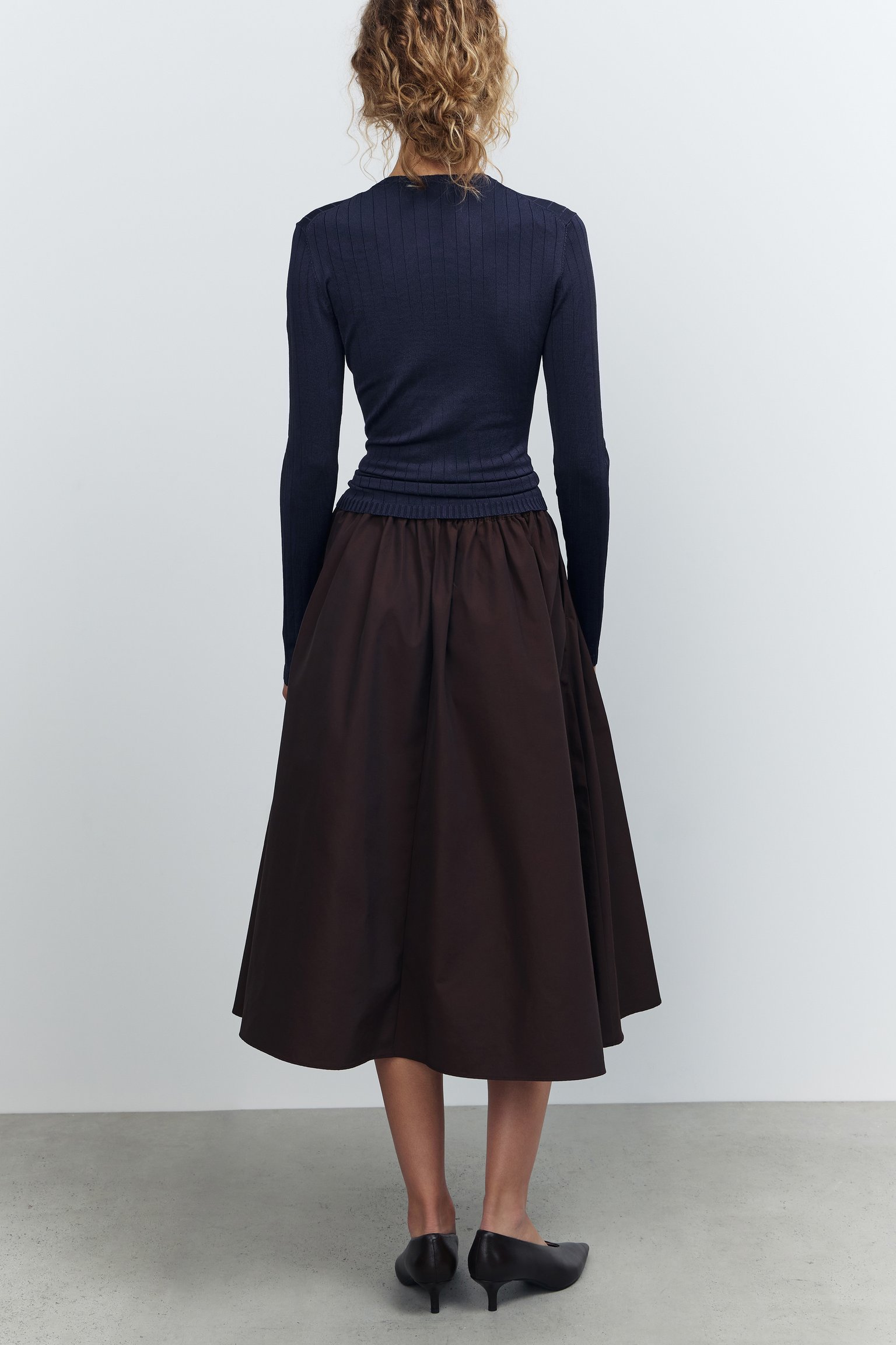 Миди-юбка из смесового хлопка