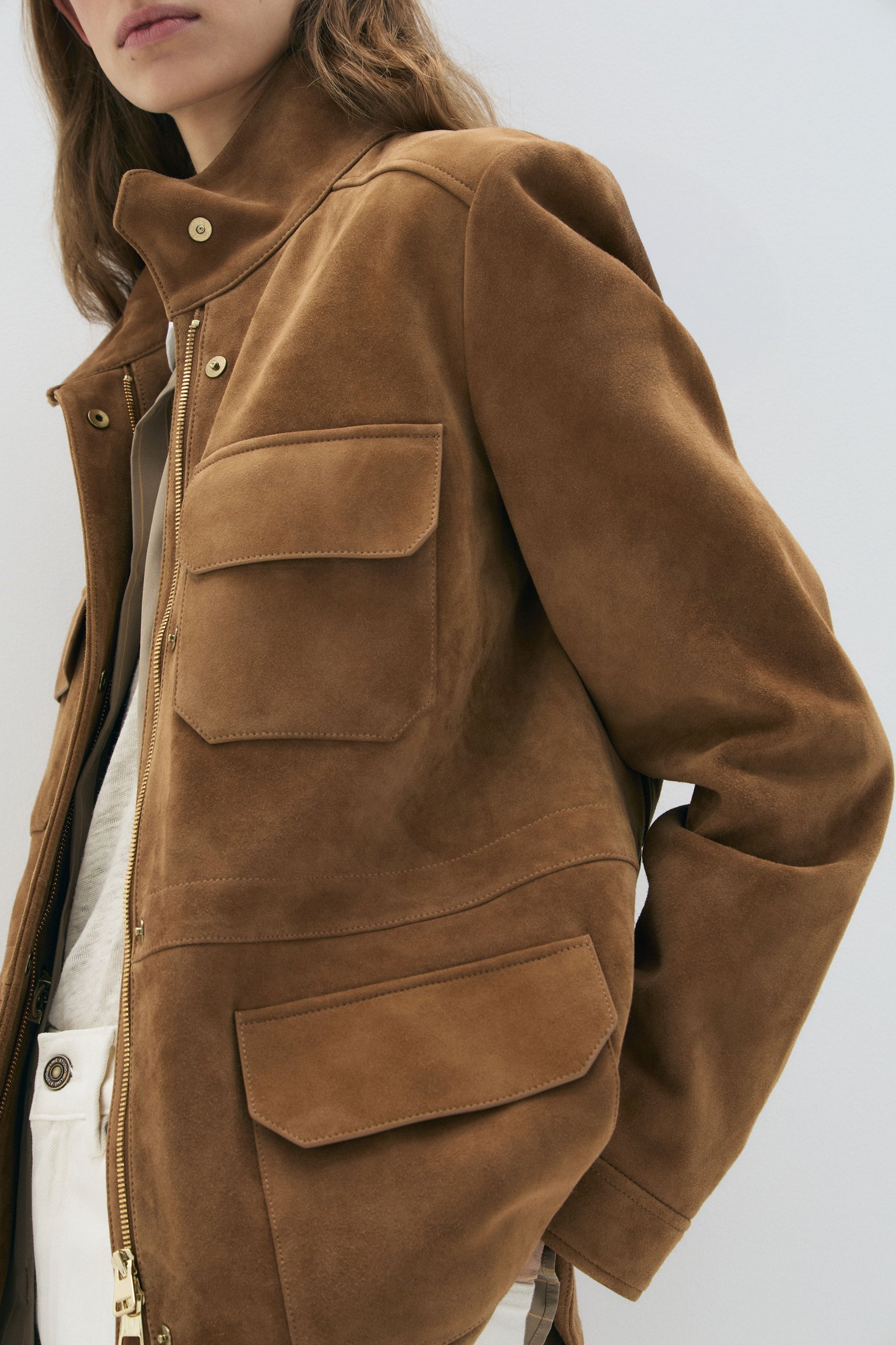 Куртка карго из козьей замши