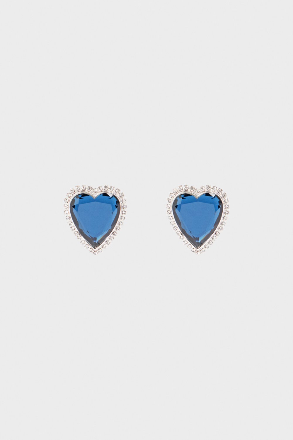 Серьги «сердца» с кристаллами