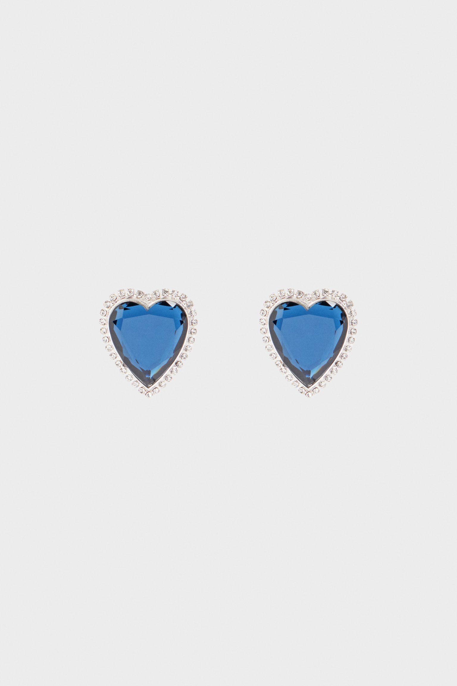 Серьги «сердца» с кристаллами