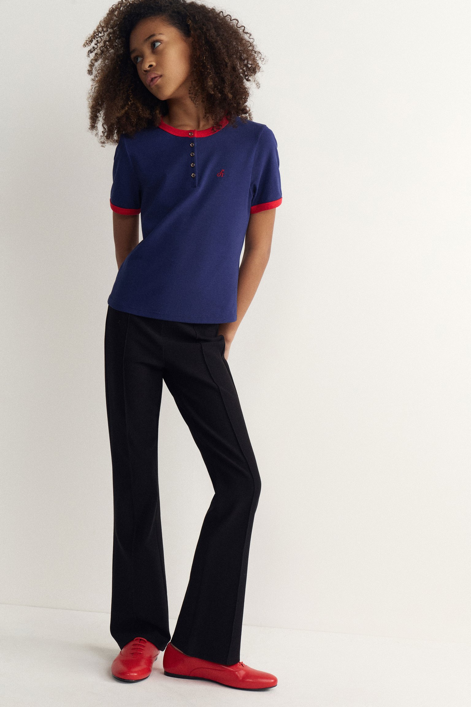 Брюки клеш из вискозного джерси