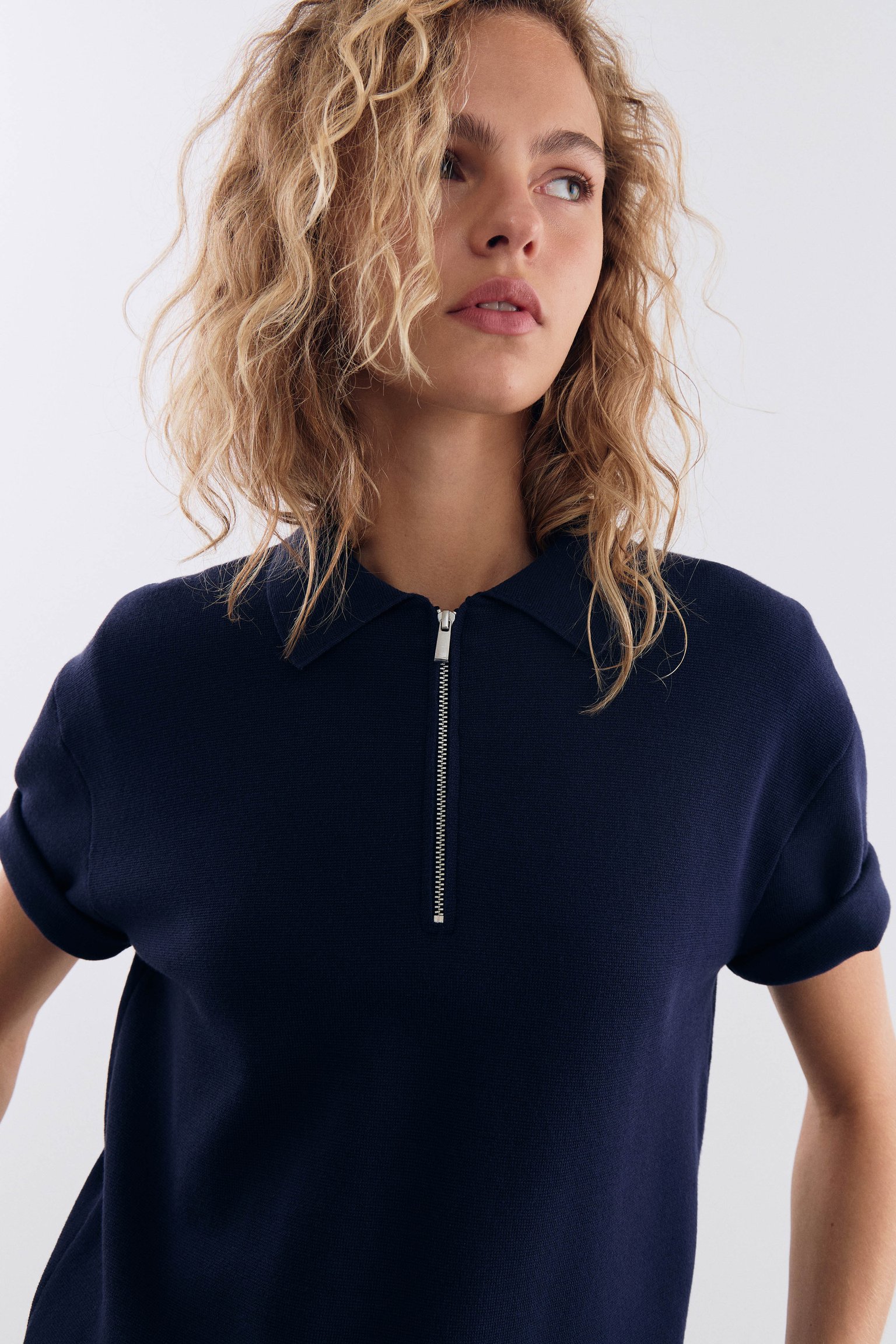 Джемпер поло из вискозы и лиоцелла