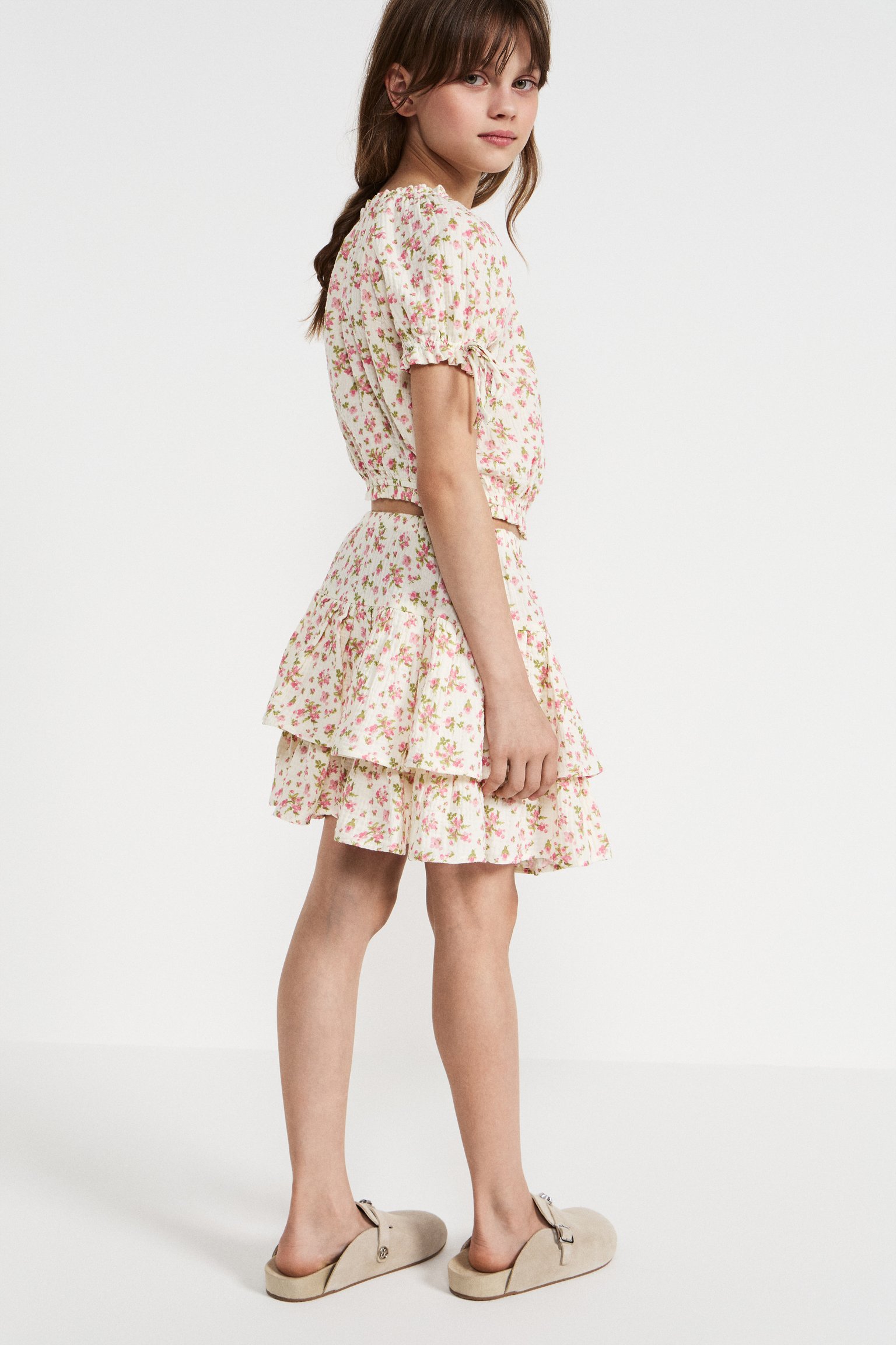 Блуза из муслина с цветочным принтом