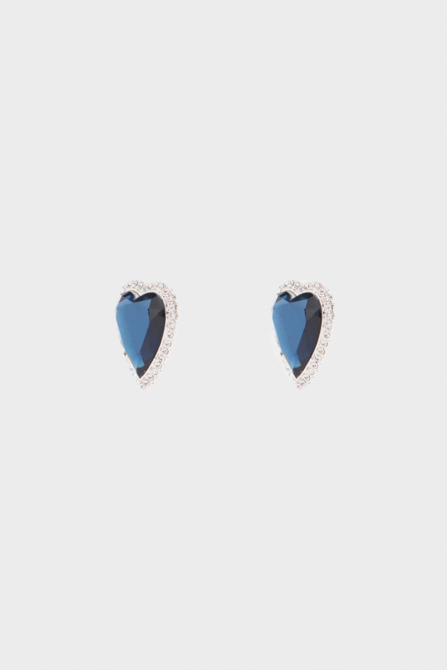 Серьги «сердца» с кристаллами