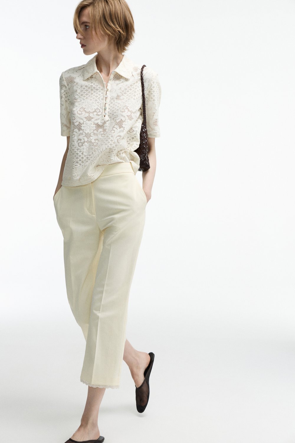 Тюлевая футболка-блуза из хлопка