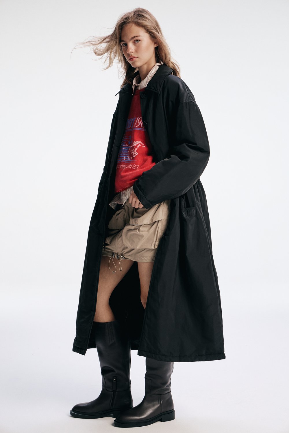 Утепленное пальто на кулиске
