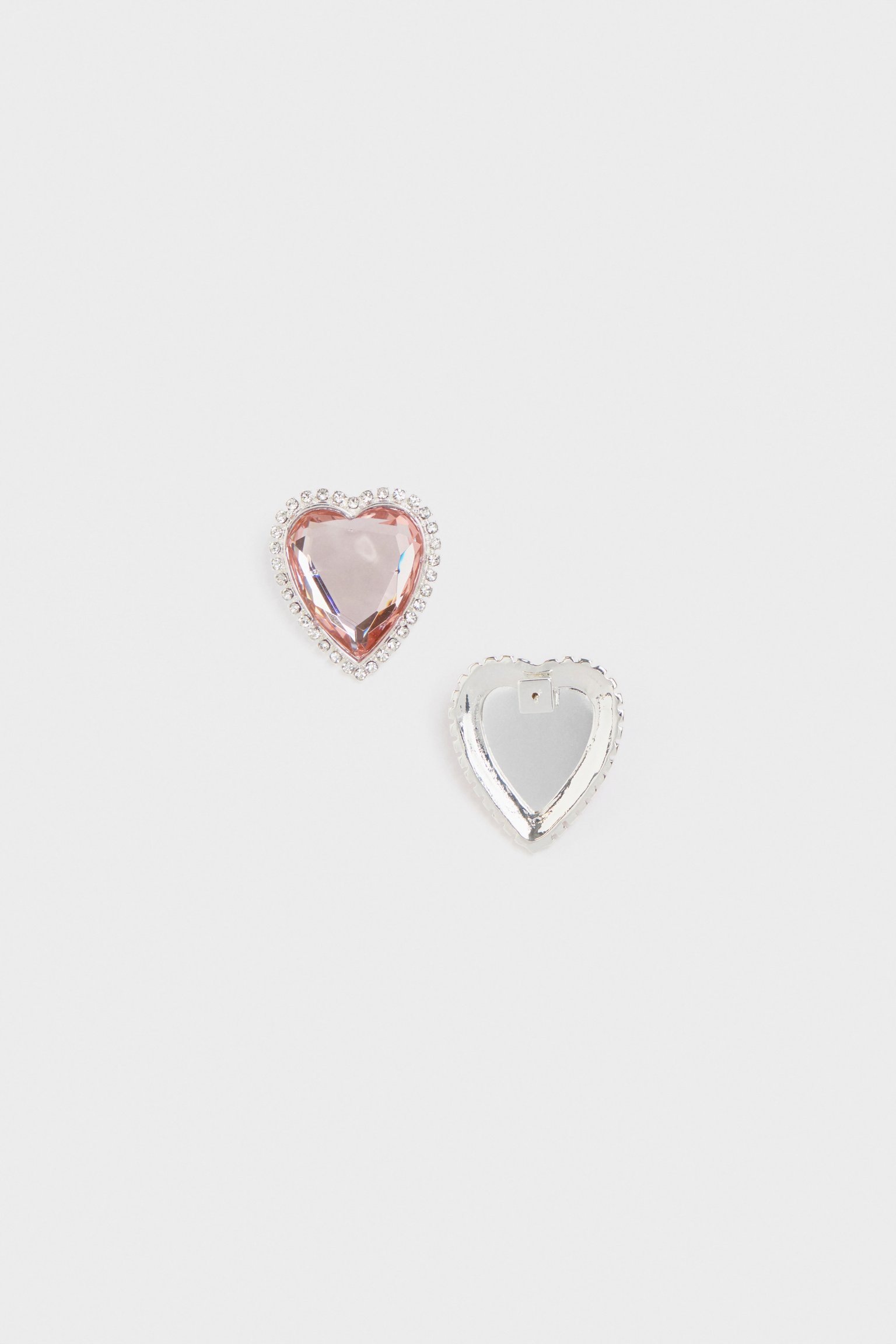 Серьги «сердца» с кристаллами