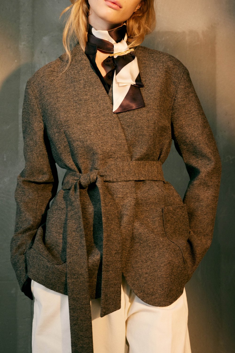 Узкий платок из 100% шелка
