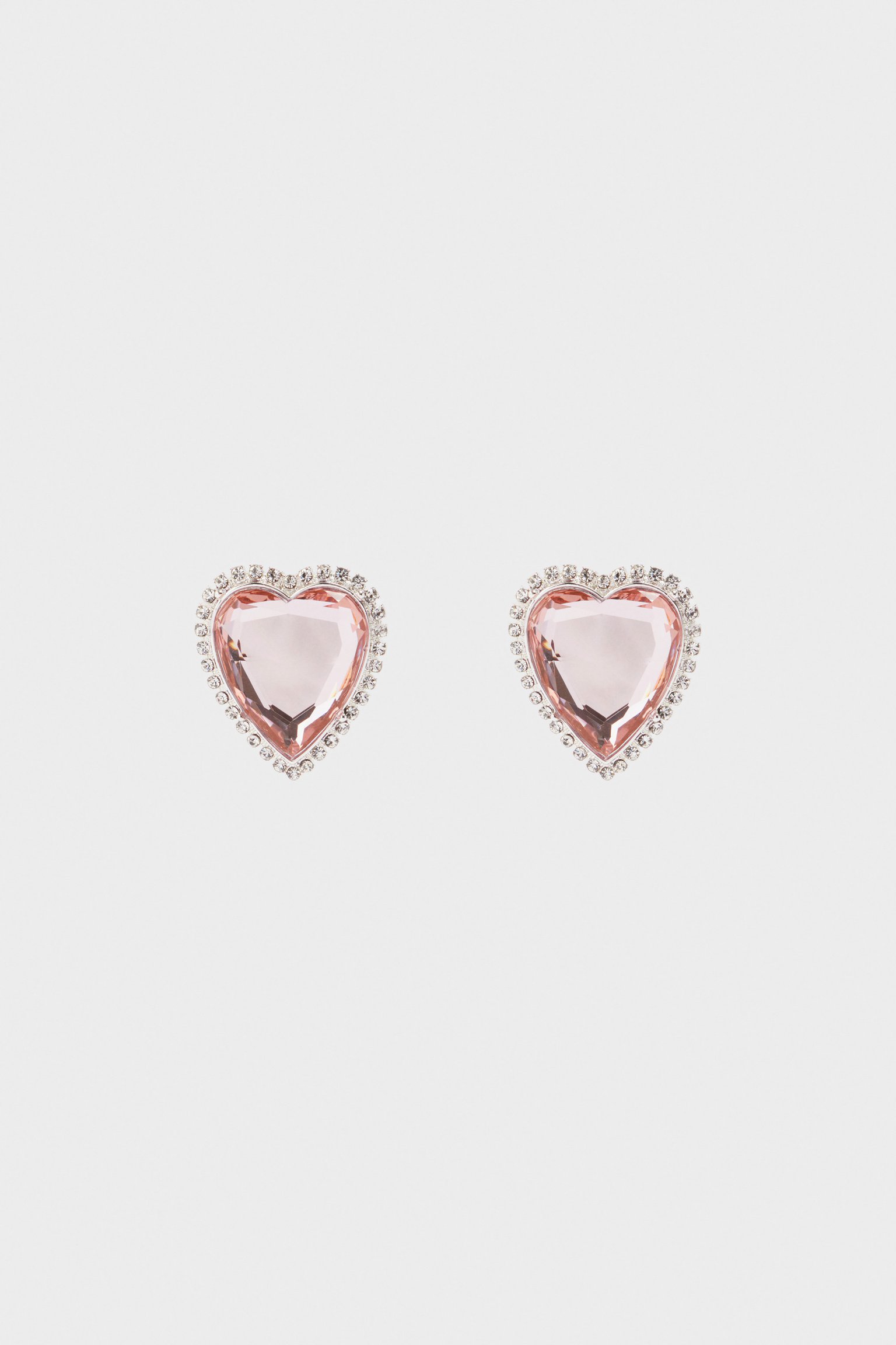 Серьги «сердца» с кристаллами